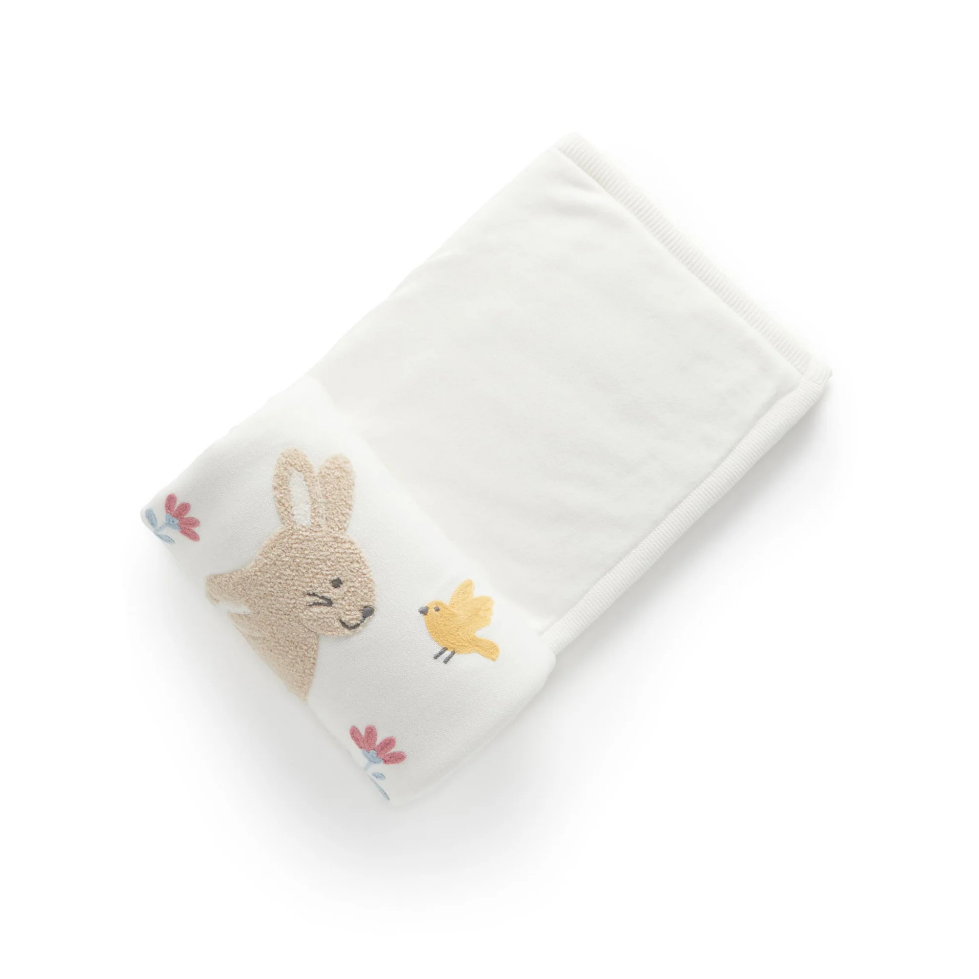 Purebaby Embroidered Lined Blanket - Little Bunny