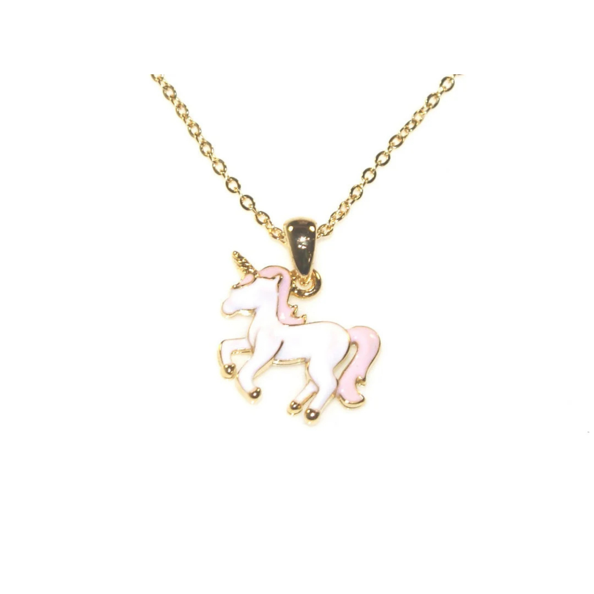 Goody Gumdrops Unicorn Necklace - Gold/white/pink