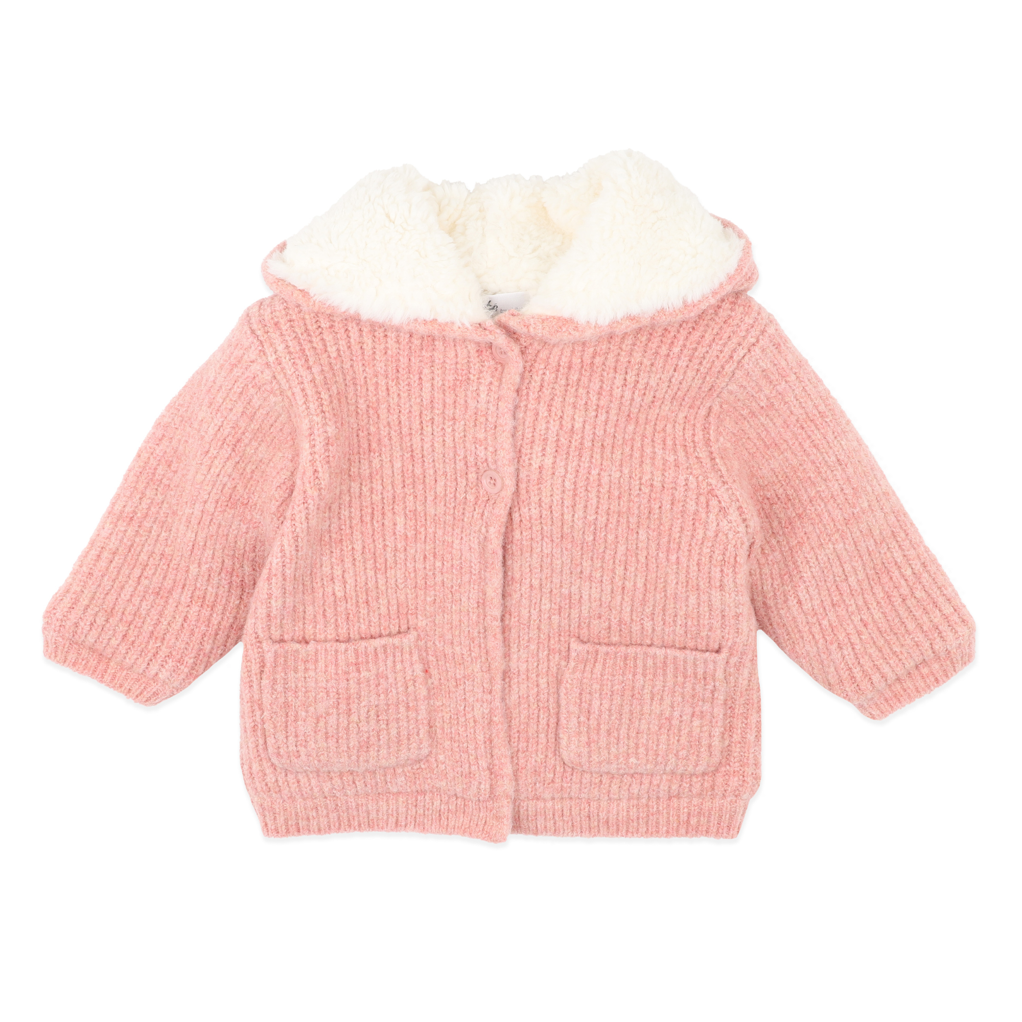 Bebe Pink marl knitted hooded jacket - Pink marl