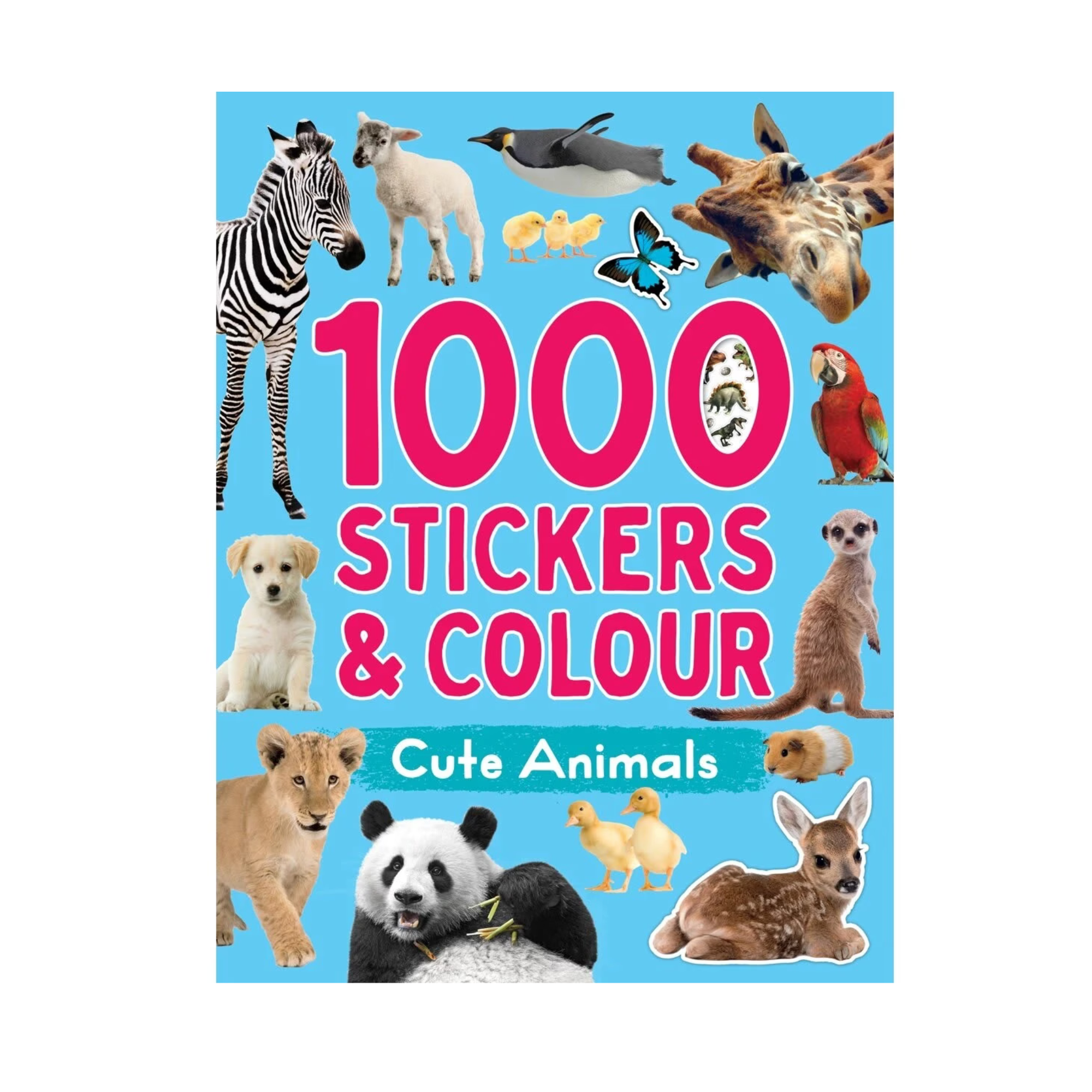 Cute Animals: 1000 Stickers and Colour - Book