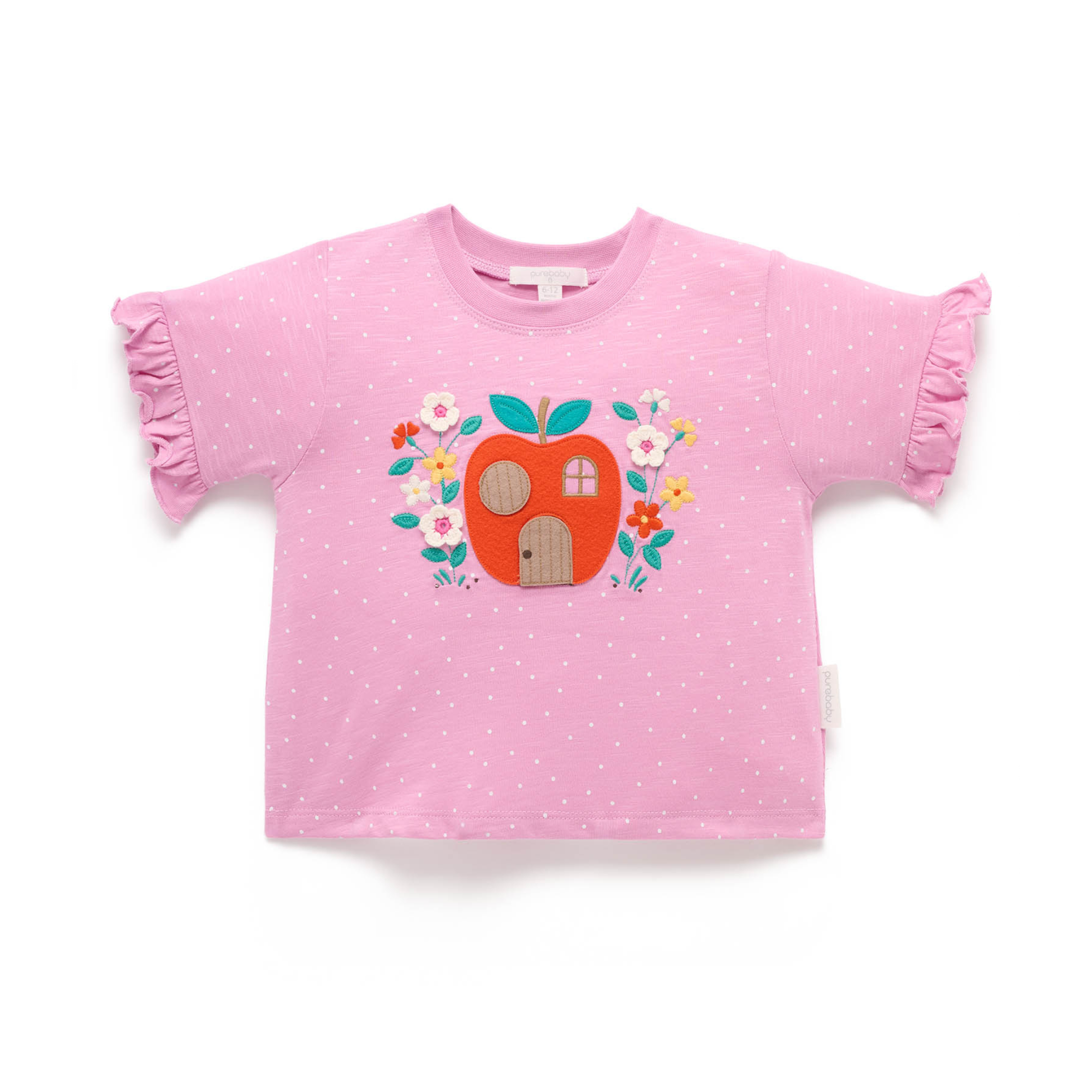 Ruffle Tee - Passionfruit Mini Spot