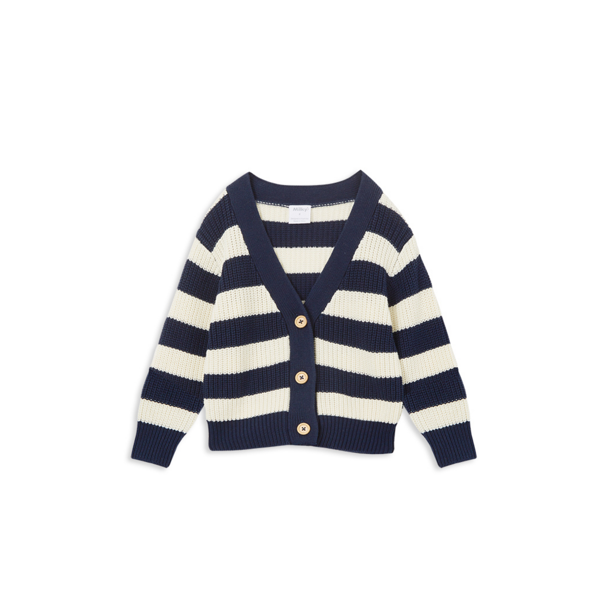 Milky Stripe Rib Cardigan