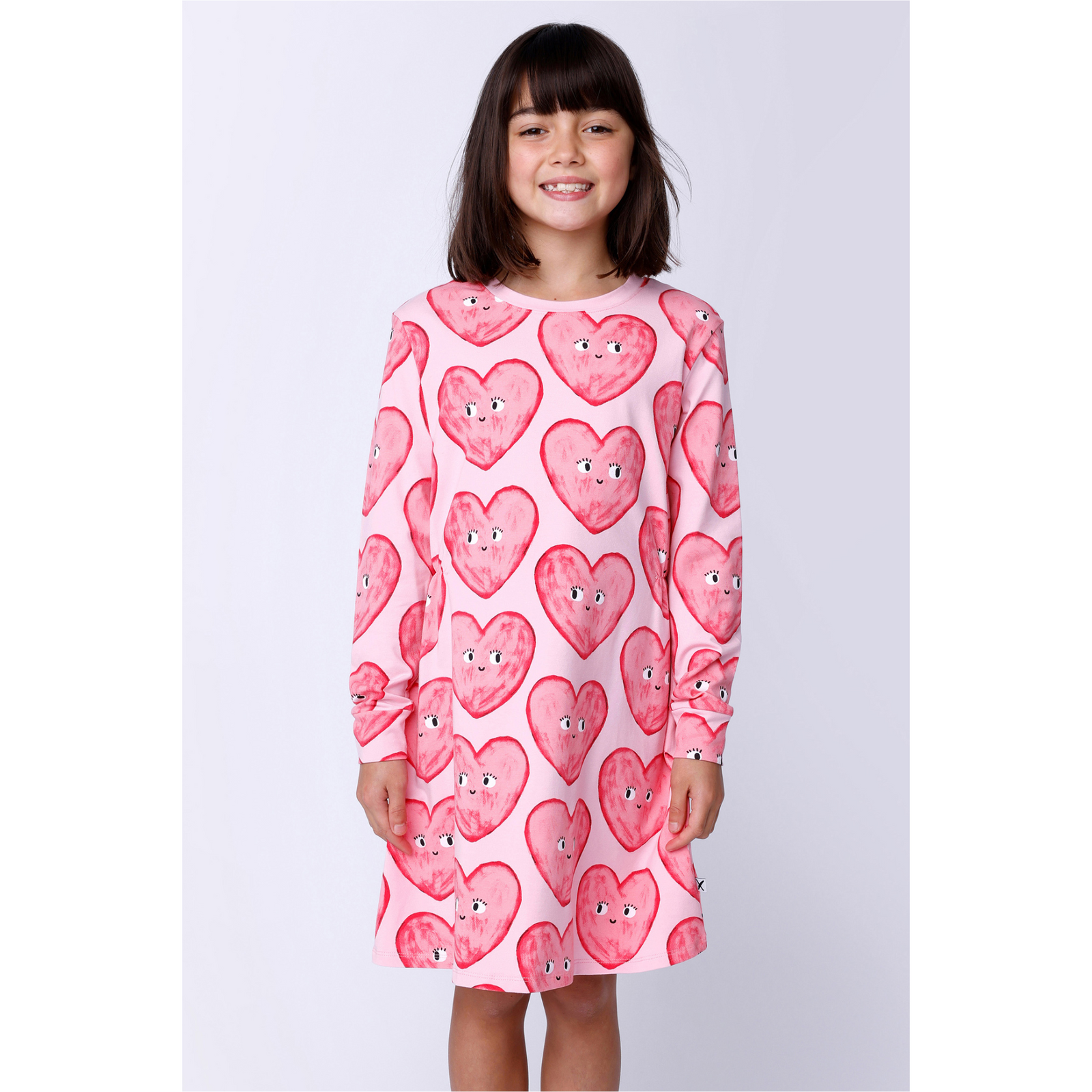 Minti Painted Hearts Dress - Light Pink