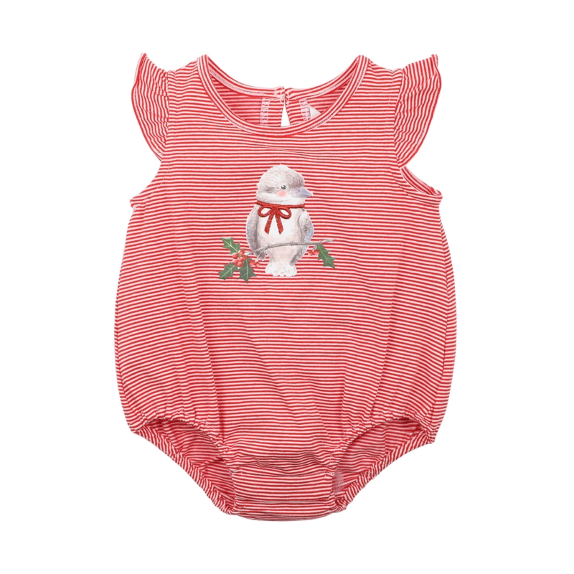 Bebe Christmas Kookaburra Bodysuit - Red Stripe