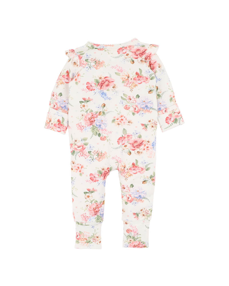 Bebe Anya Bloom Organic Print LS Zipsuit