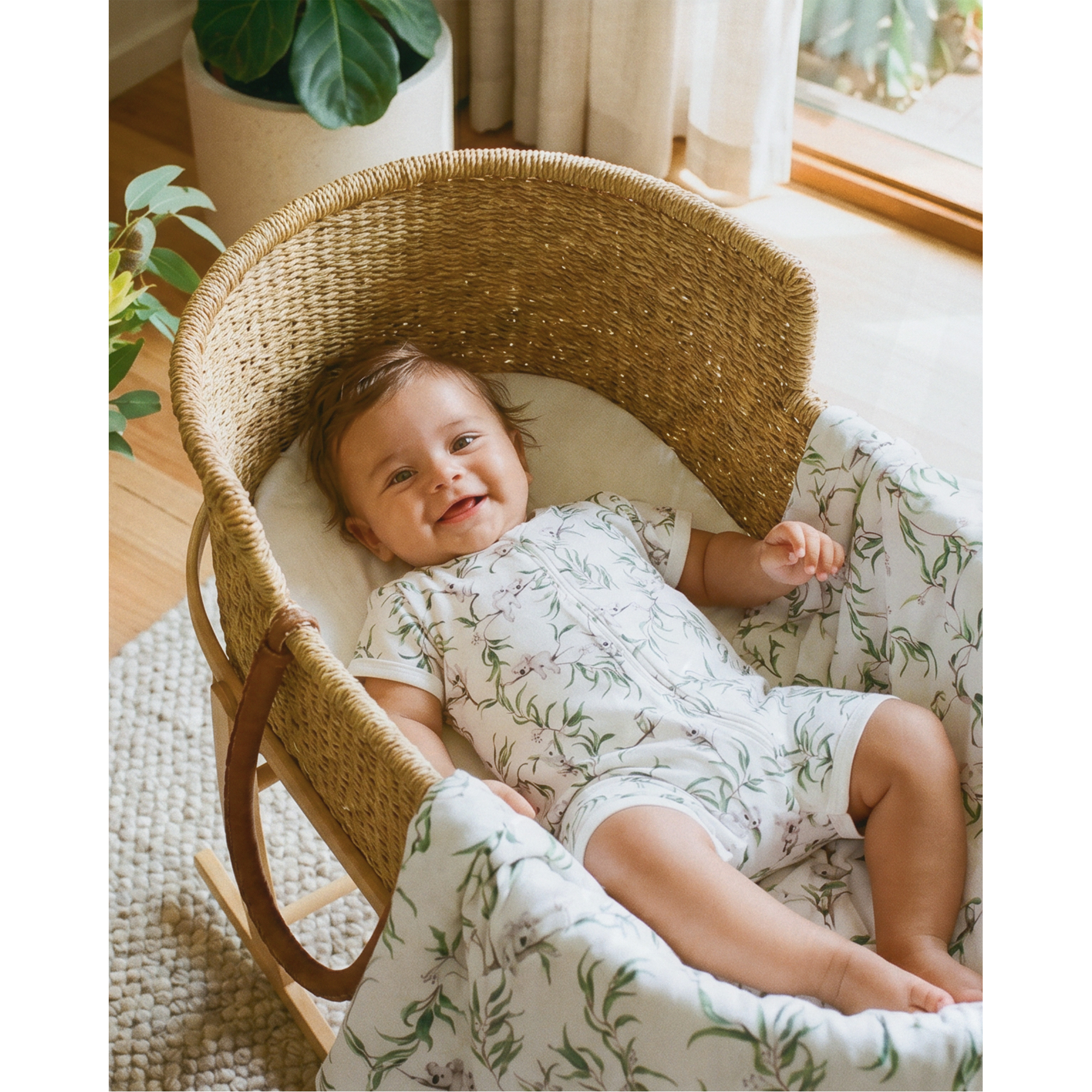Bebe Taylor Organic Ss ZIP Romper - Taylor Print
