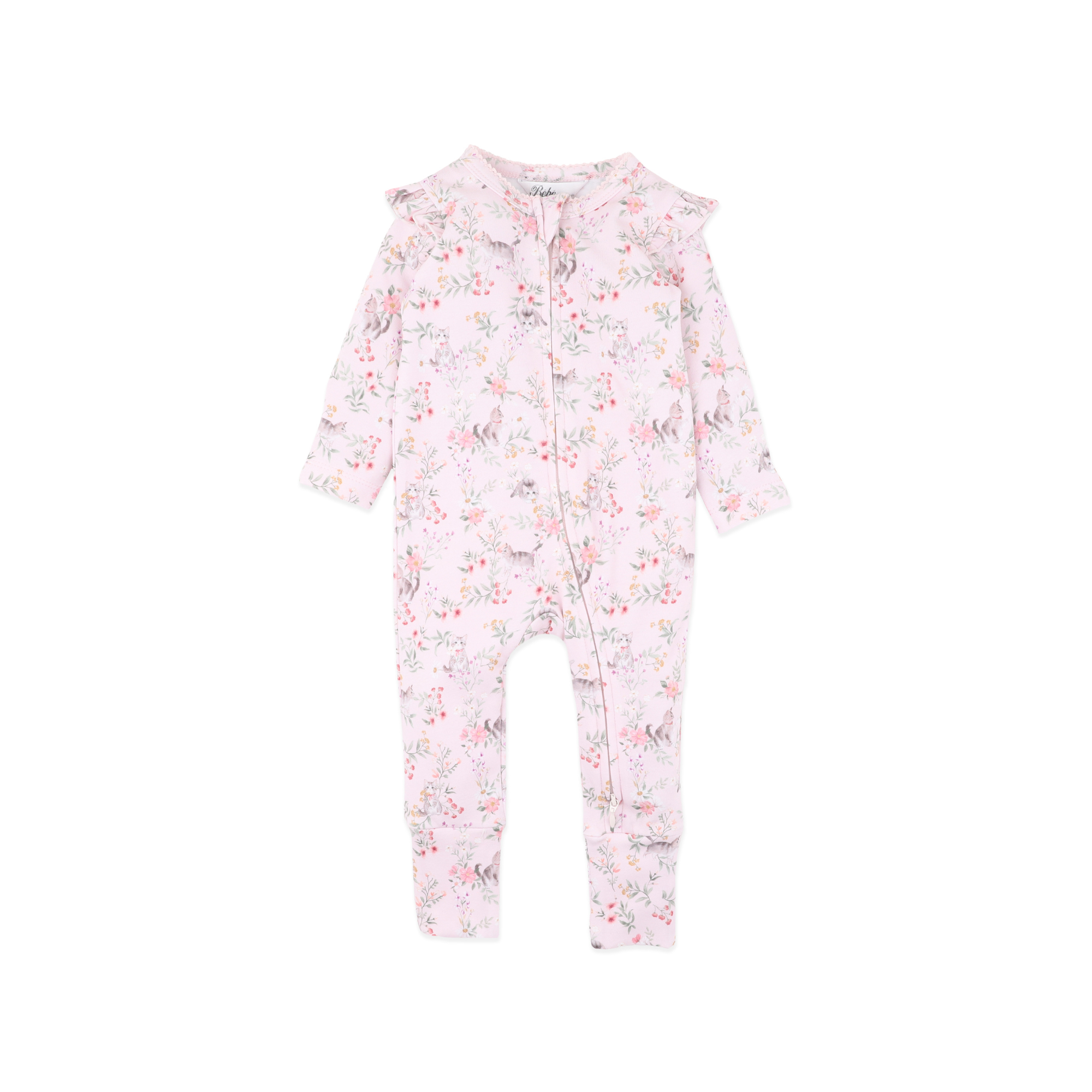 Bebe Willa Organic Ls Zipsuit - Willa Print