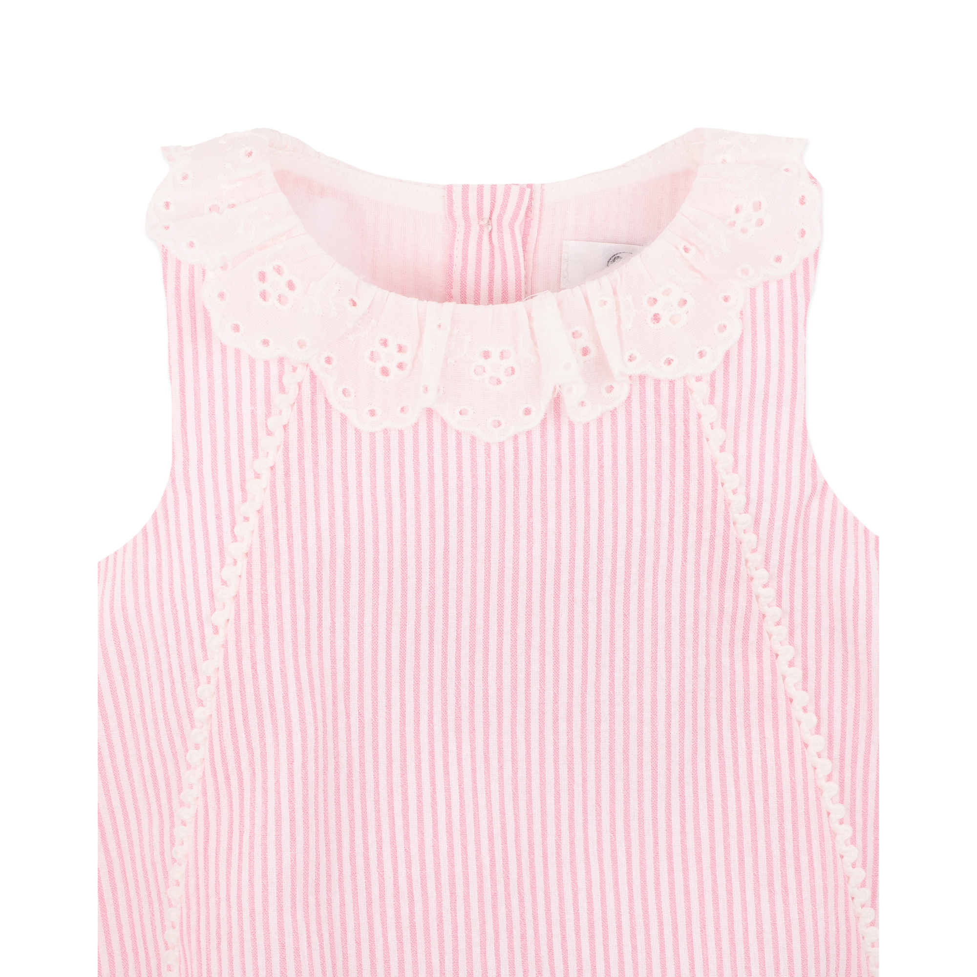 Bebe Willa Stripe Lace Collar Bodysuit - Musk Pink Stripe