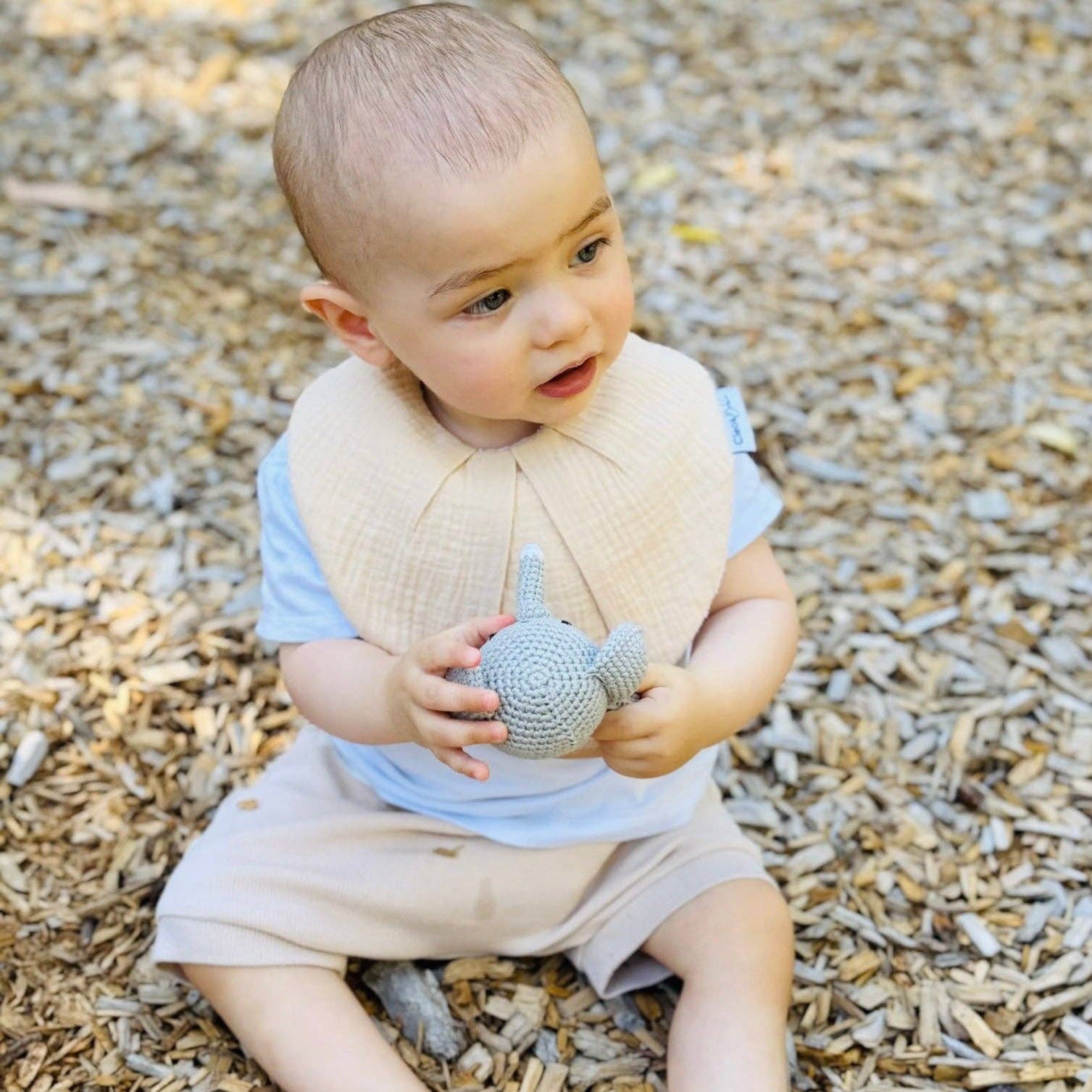 Cleo & Bebe Waterproof Bandana Bib - Sand
