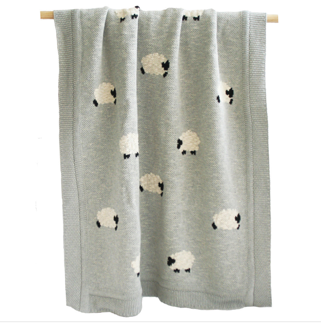 Alimrose Baa Baa Baby Blanket - Grey