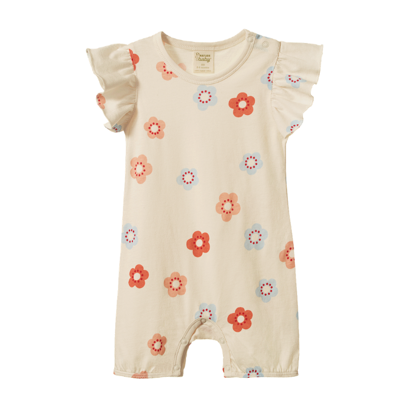 Nature Baby Tilly Suit - Flora Stamp Print