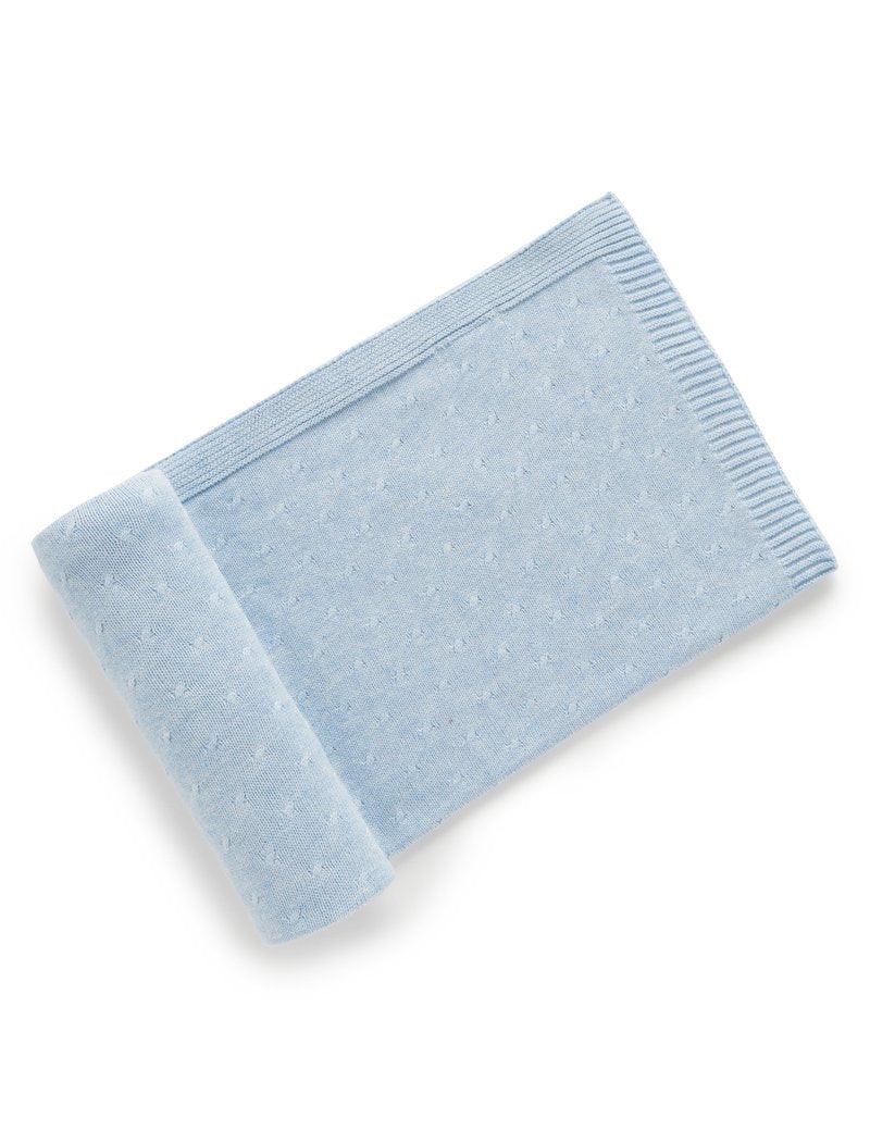 Purebaby Essentials Blanket - Pale Blue Melange