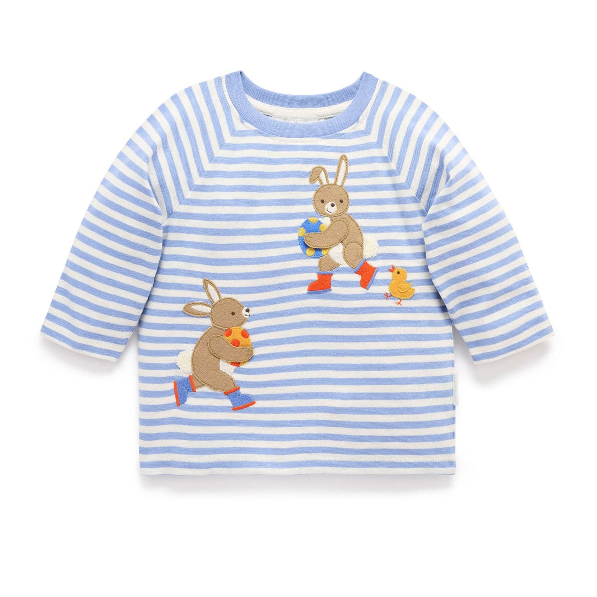 Purebaby Pond Stripe Easter Egg Thief Tee