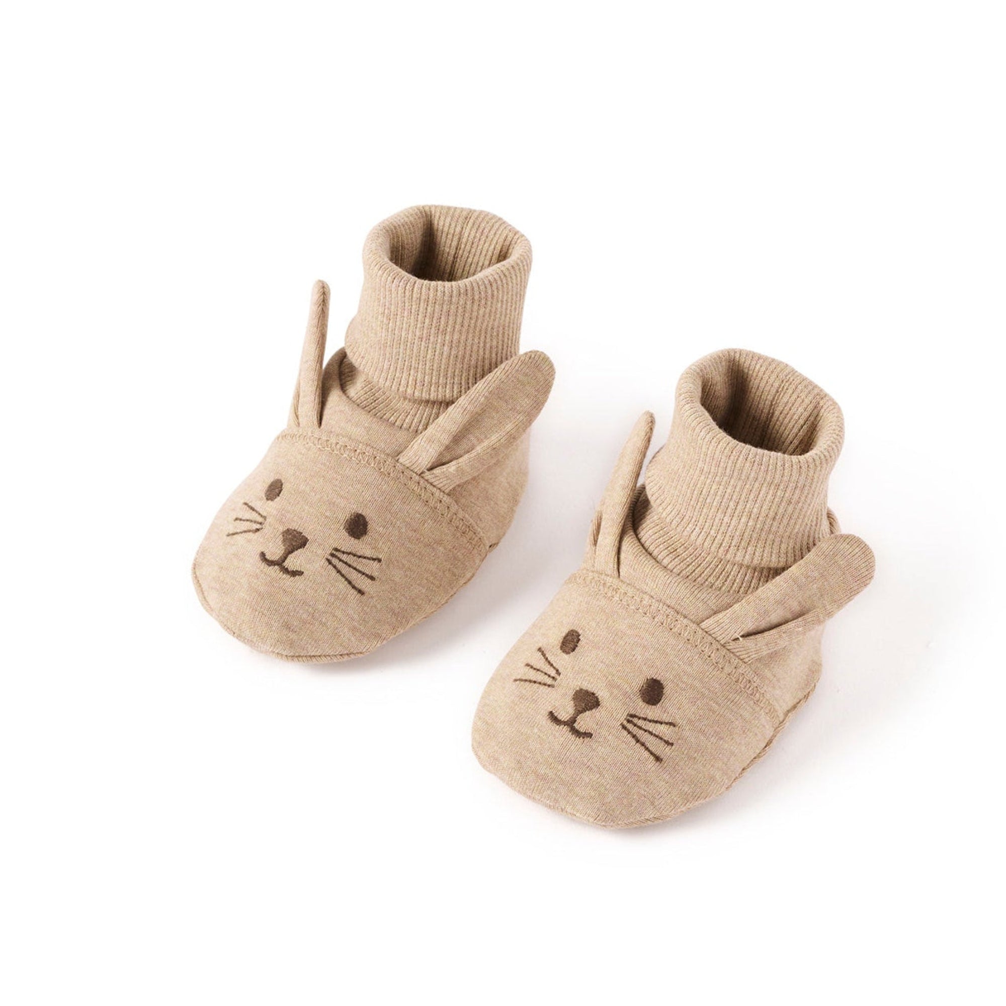 Purebaby Bunny Booties - Mushroom Melange