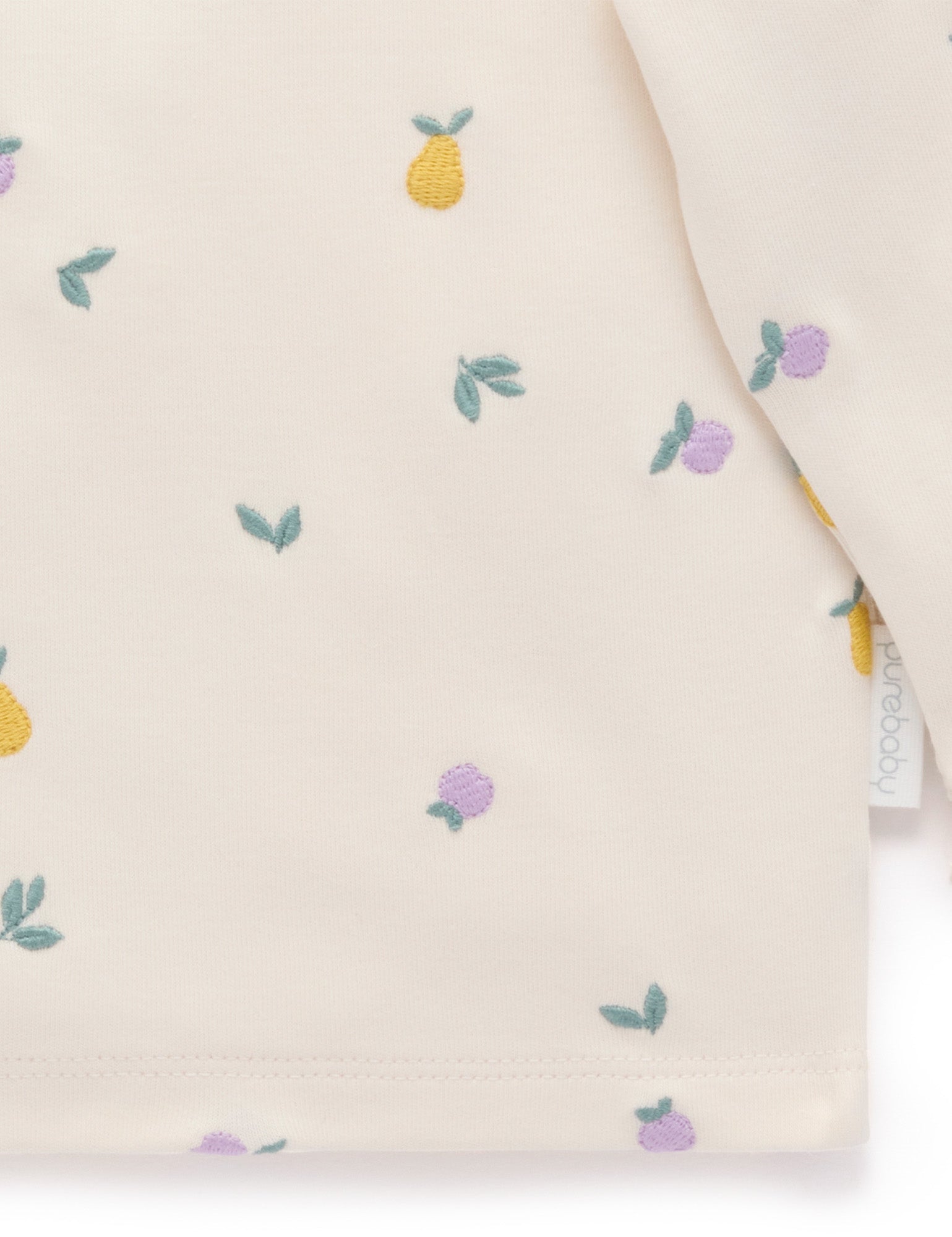 Purebaby Broderie Layering Top - Apple & Pear Broderie