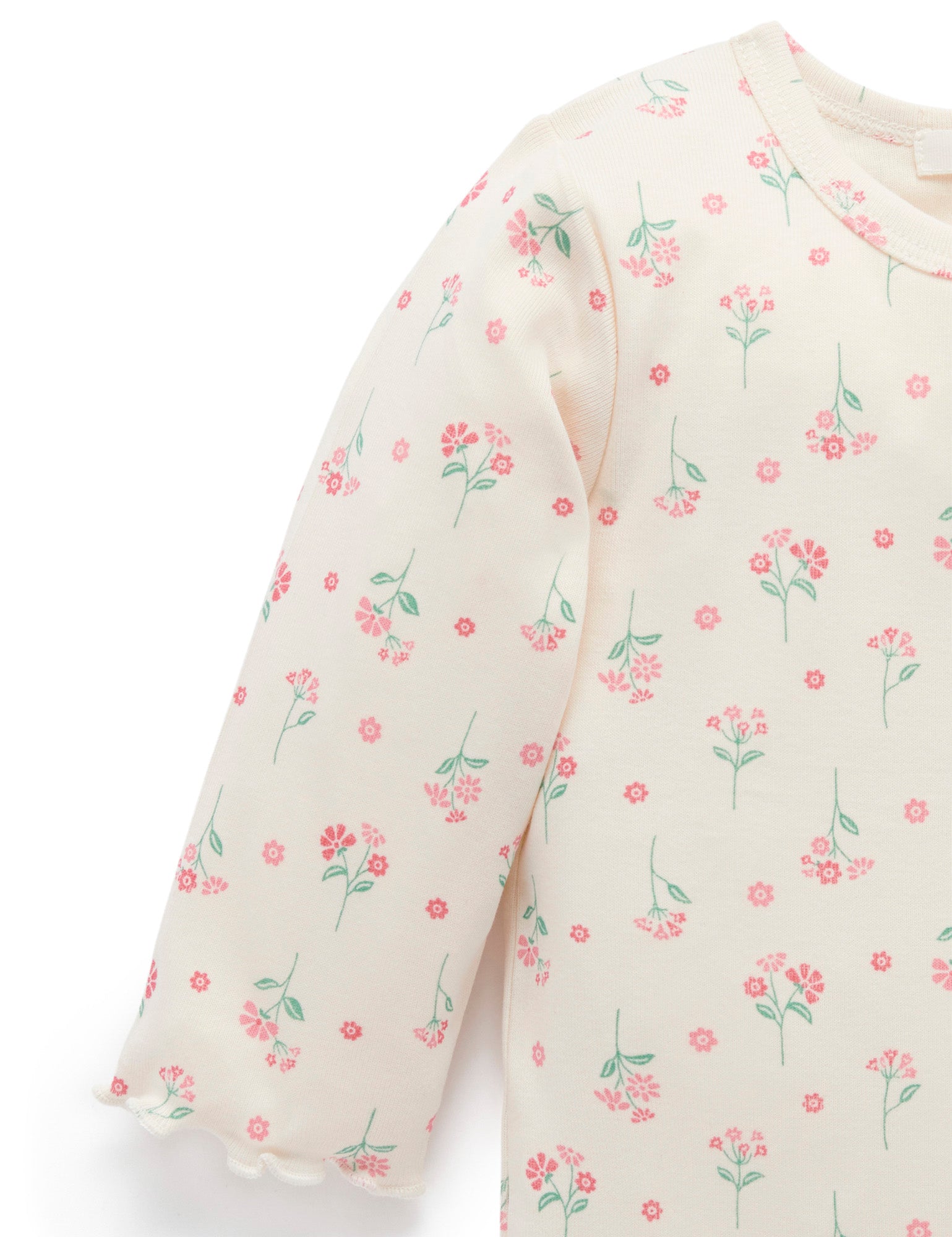 Pointelle Rib Layering Top - Woodland Flower Print