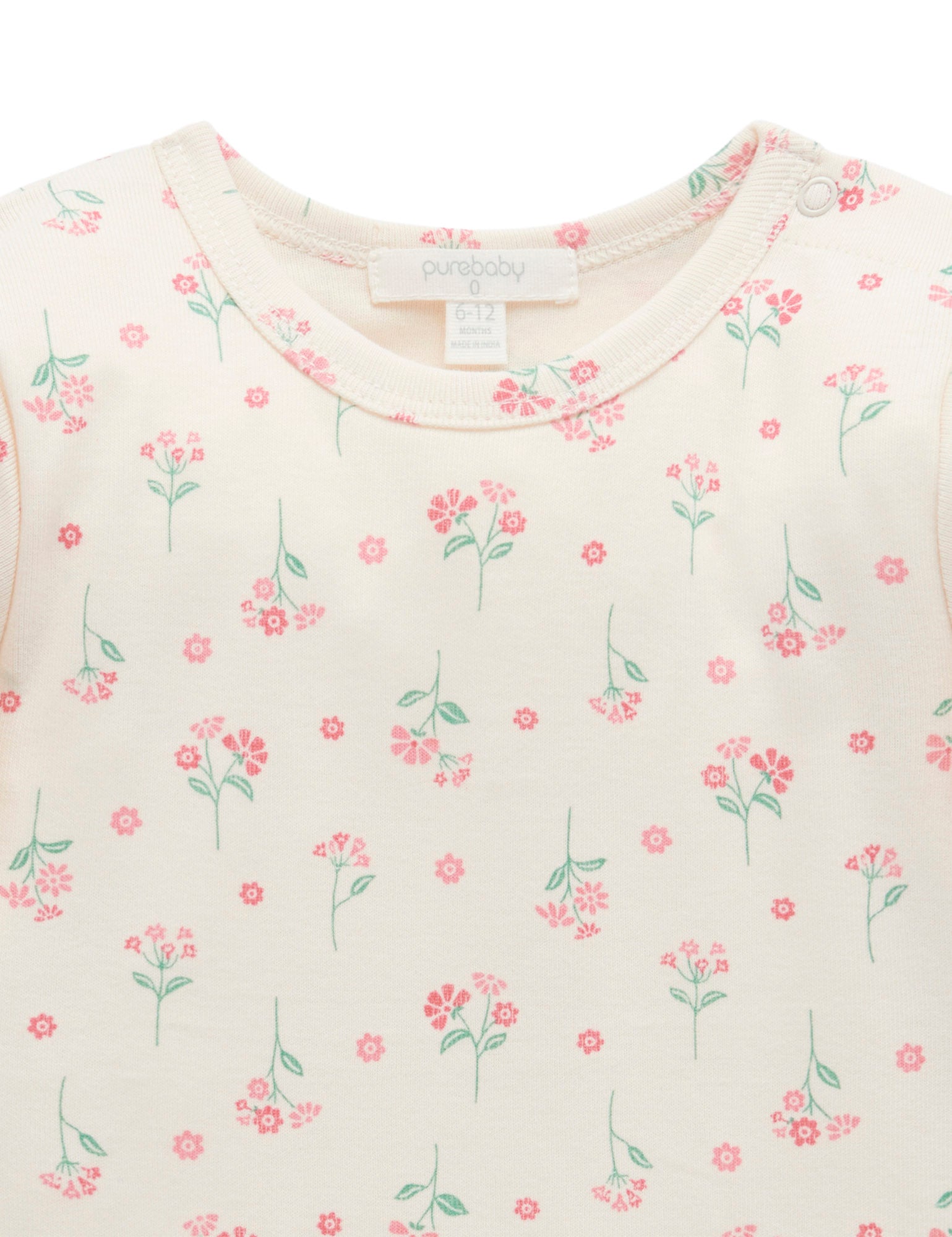 Pointelle Rib Layering Top - Woodland Flower Print