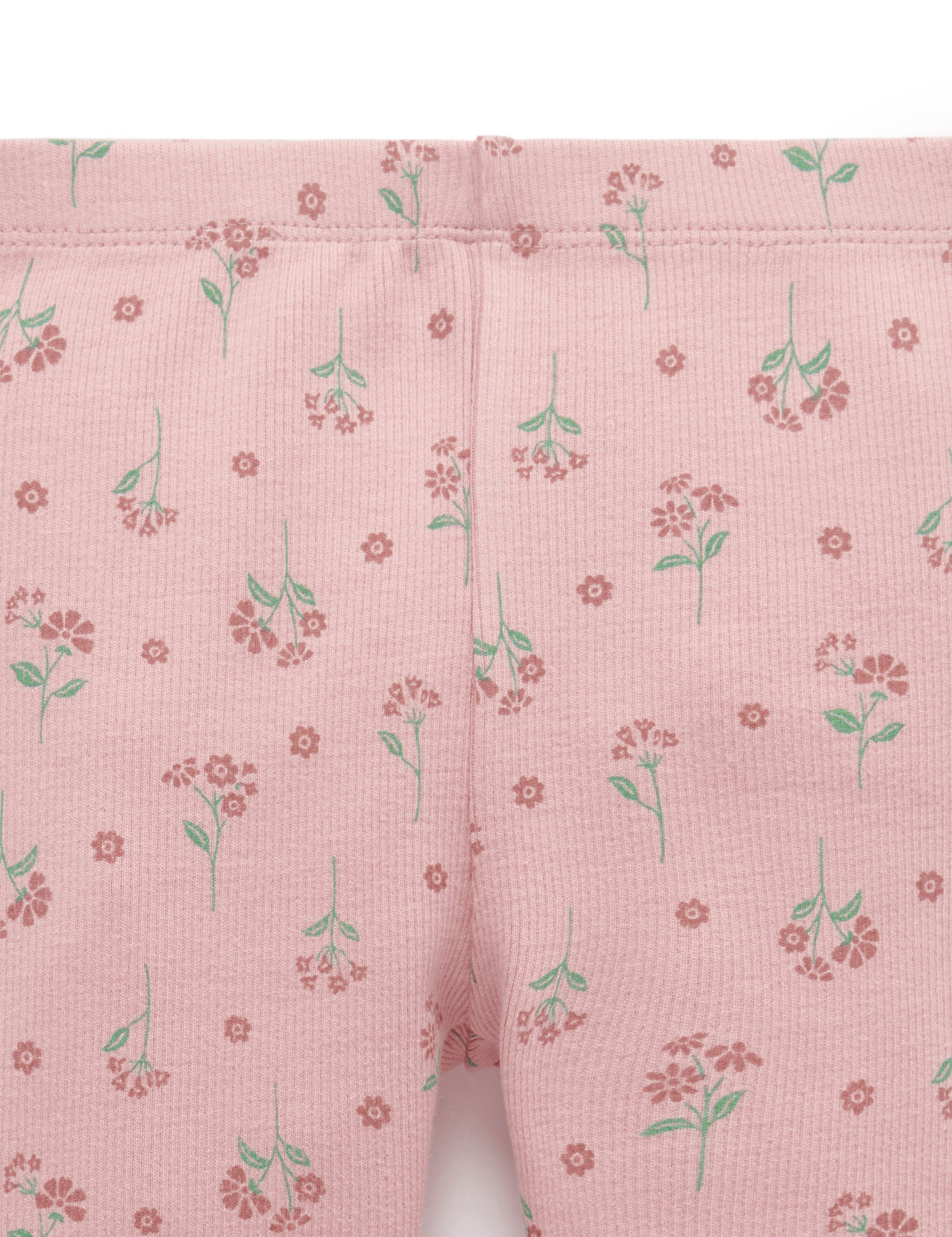 Thick Rib Leggings - Blush Woodland Flower Print