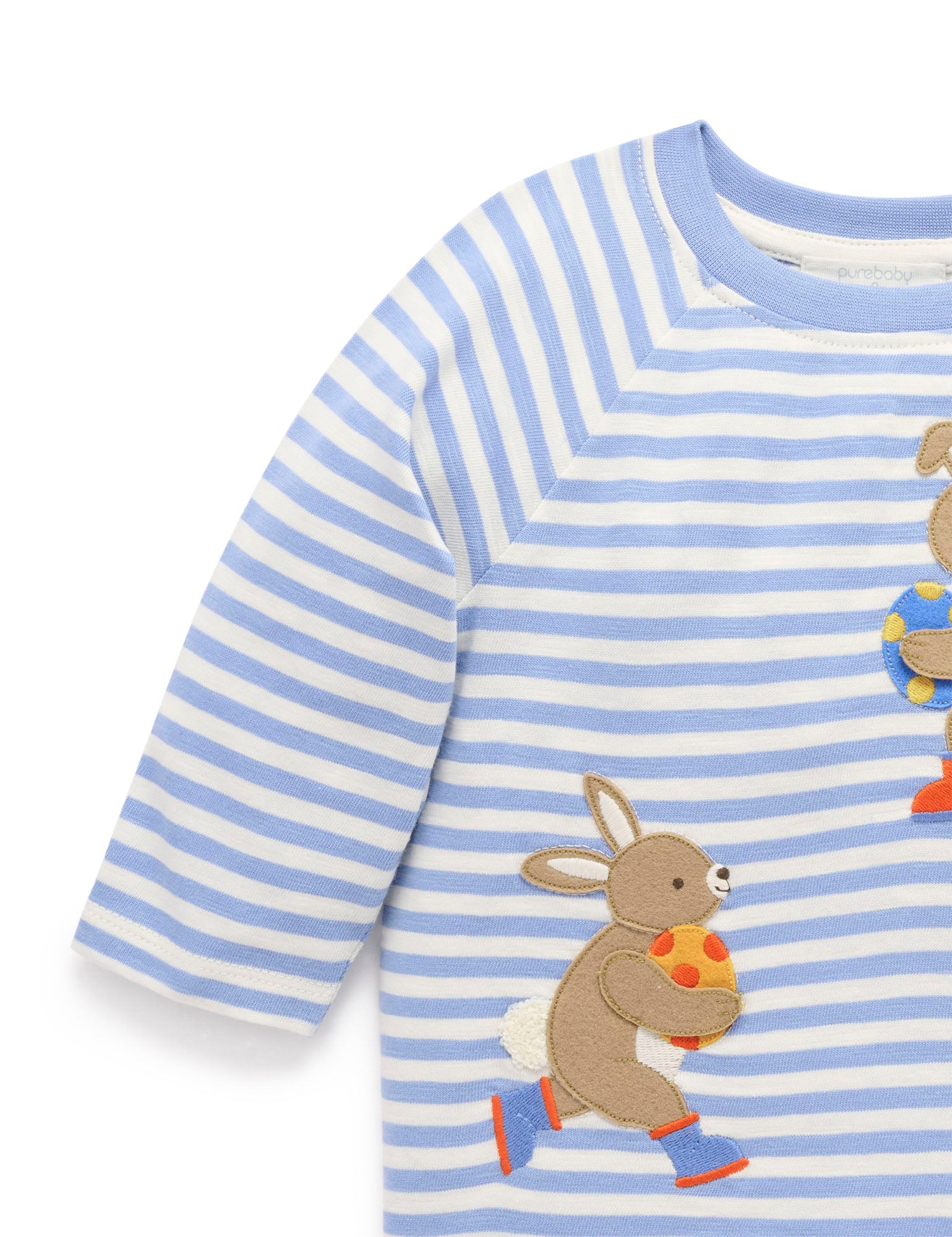 Purebaby Pond Stripe Easter Egg Thief Tee
