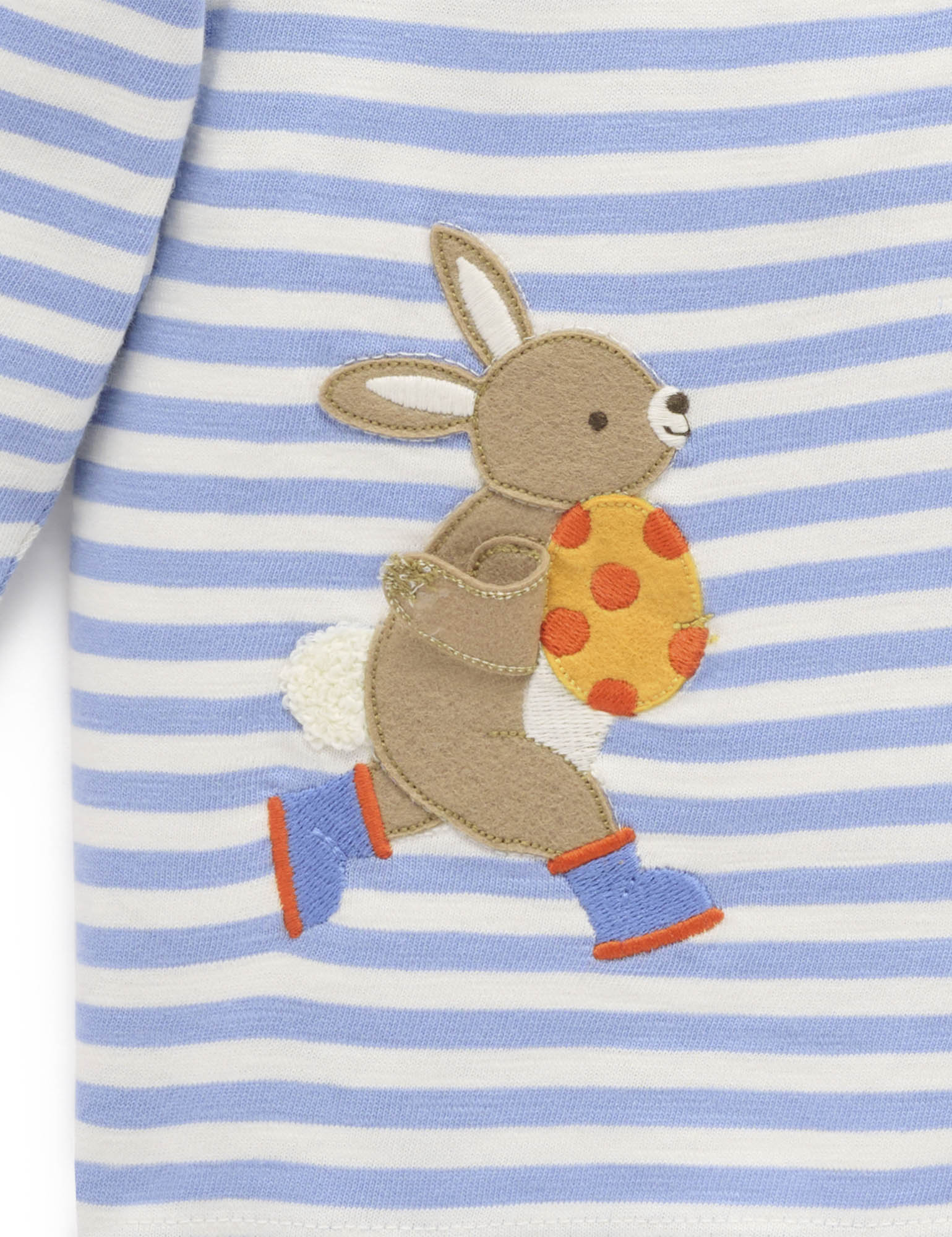 Purebaby Pond Stripe Easter Egg Thief Tee