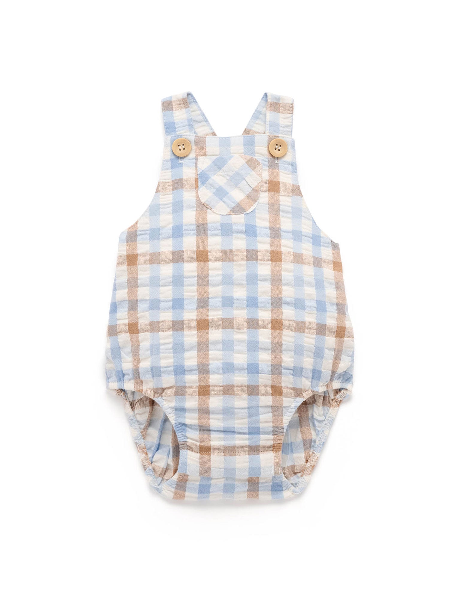 Blue Chococlate Check Overall