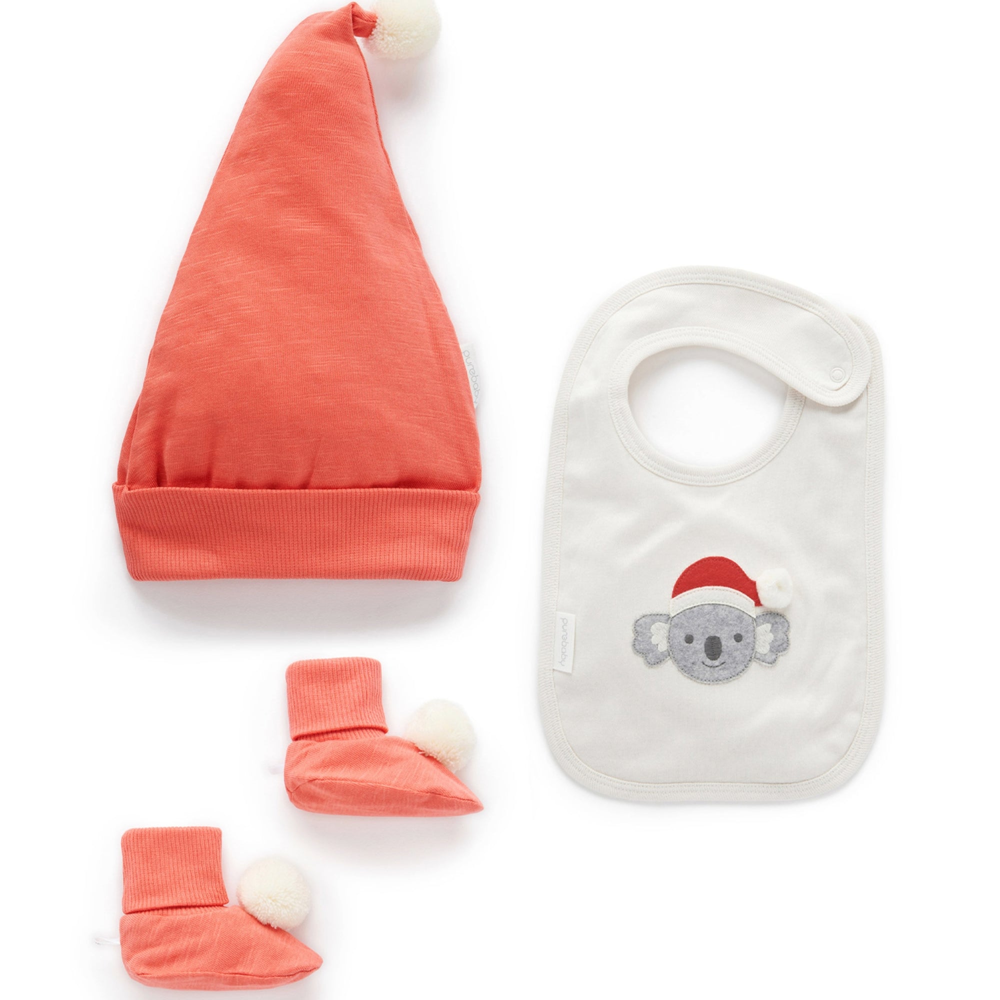 Purebaby Christmas Booties - Vintage Red