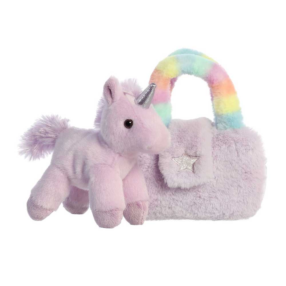 Fancy Pals Unicorn in Purple Fluffy Bag