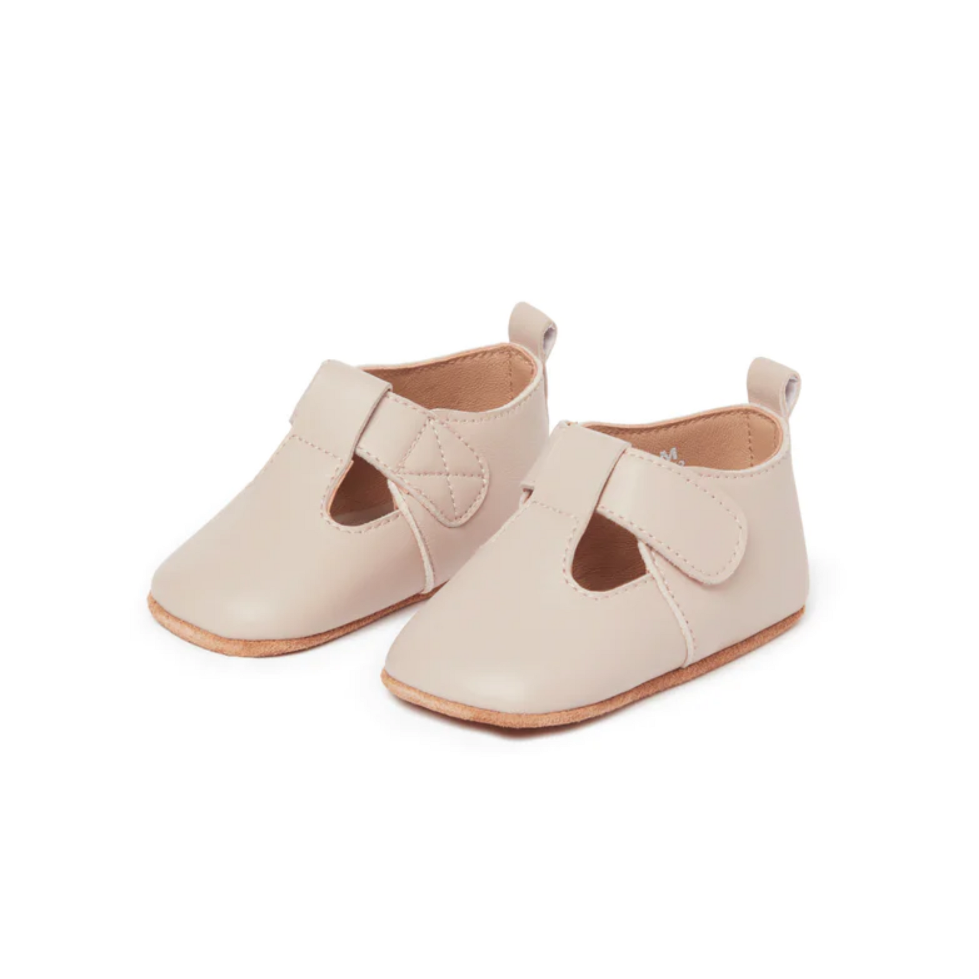 Purebaby Leather T-Bars Shoes - Blush