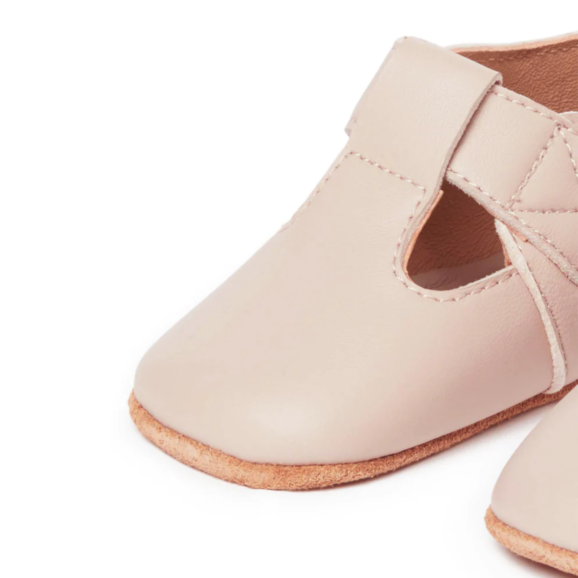 Purebaby Leather T-Bars Shoes - Blush