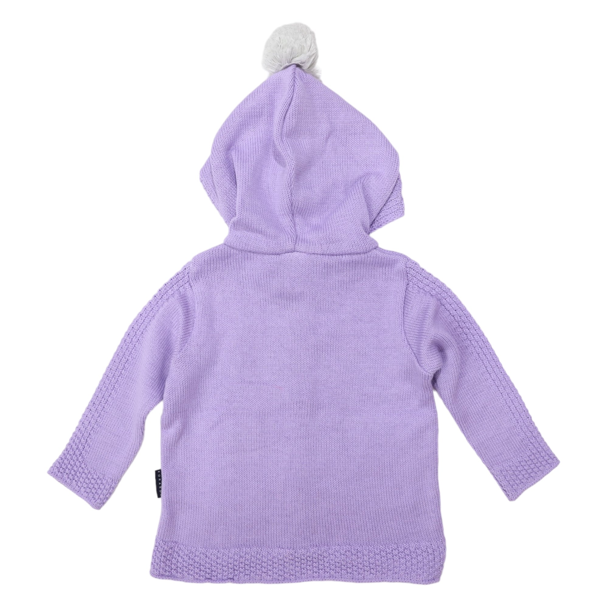 Korango Hooded Lined Knit Jacket - Lavender