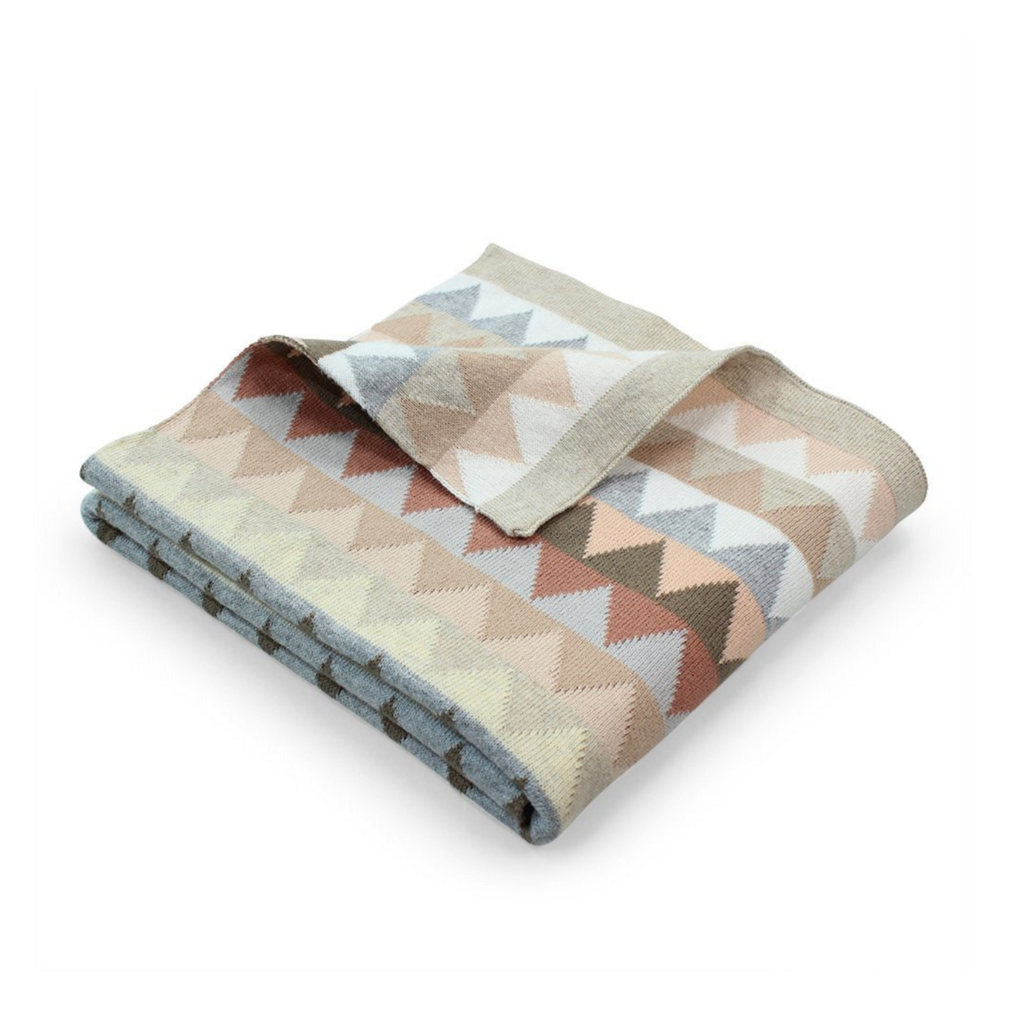 Dlux Archie Triangles Multi Colour Blanket - Natural