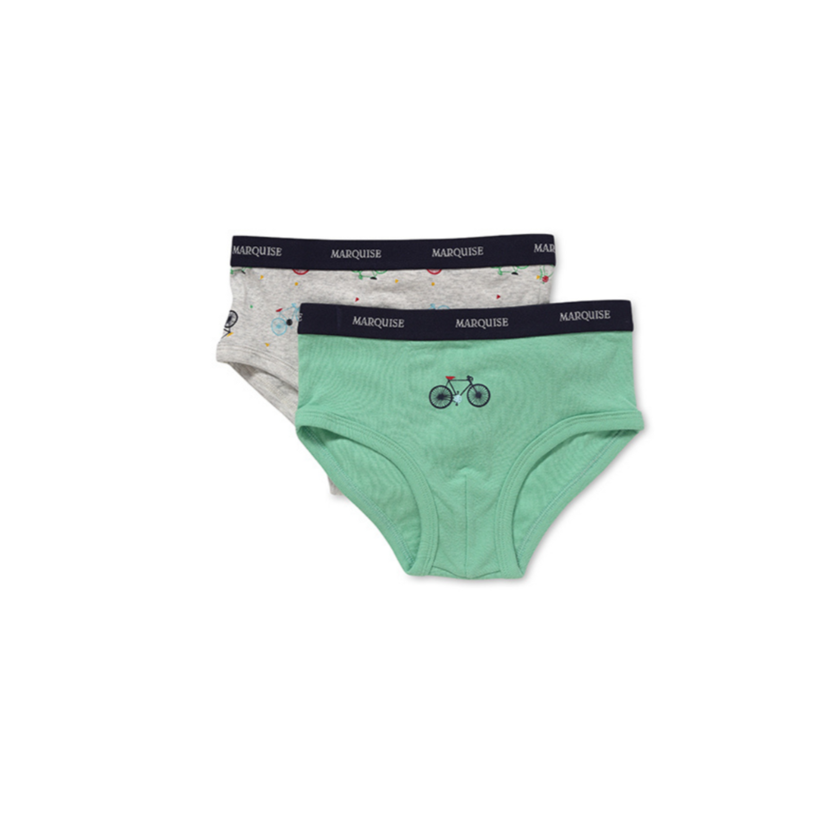 Marquise  Boys Bike Rider  2 Pack Underwear - Green/Grey