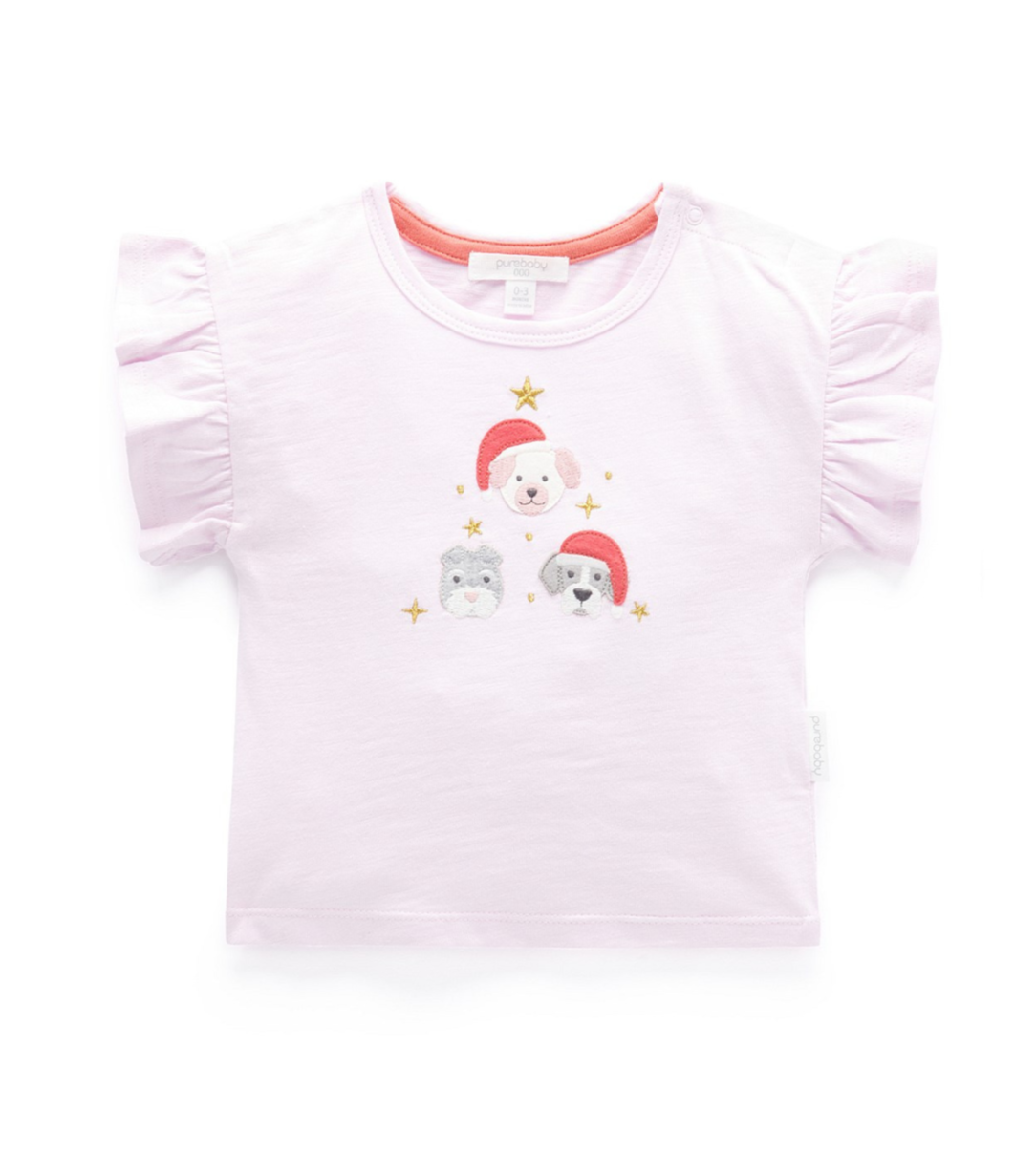 Purebaby Christmas Tree T Shirt - Mother of Pearl
