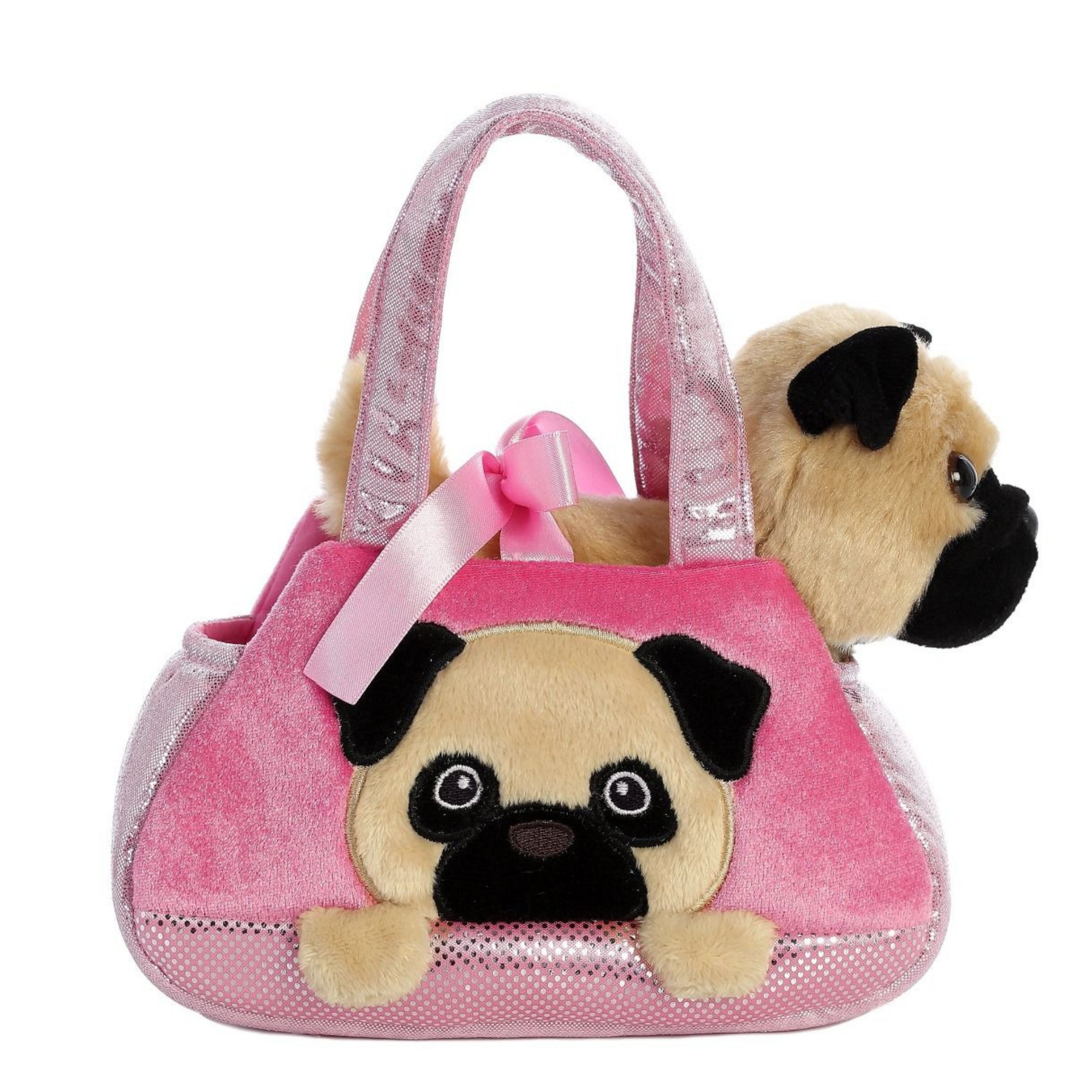 Fancy Pals Pug in a Pink Pug Bag