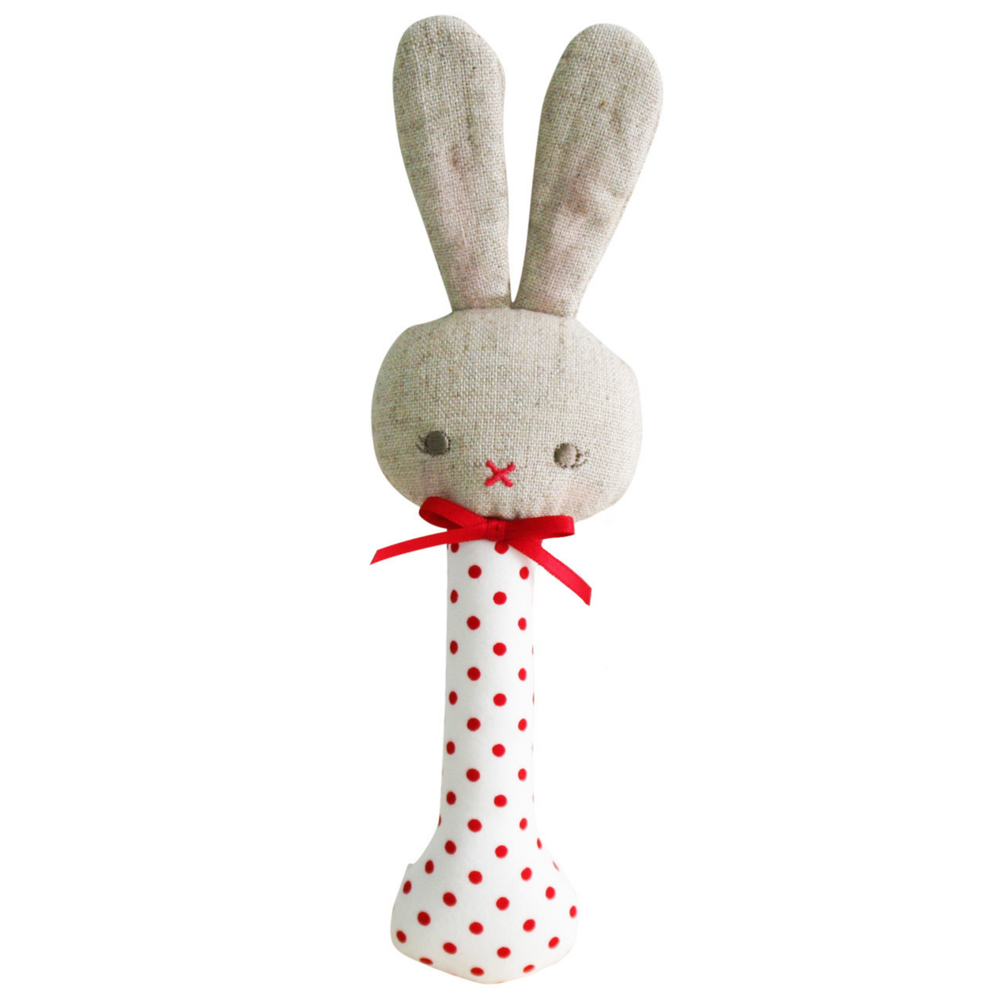 Alimrose Designs Baby Bunny Stick Rattle - Red Spot