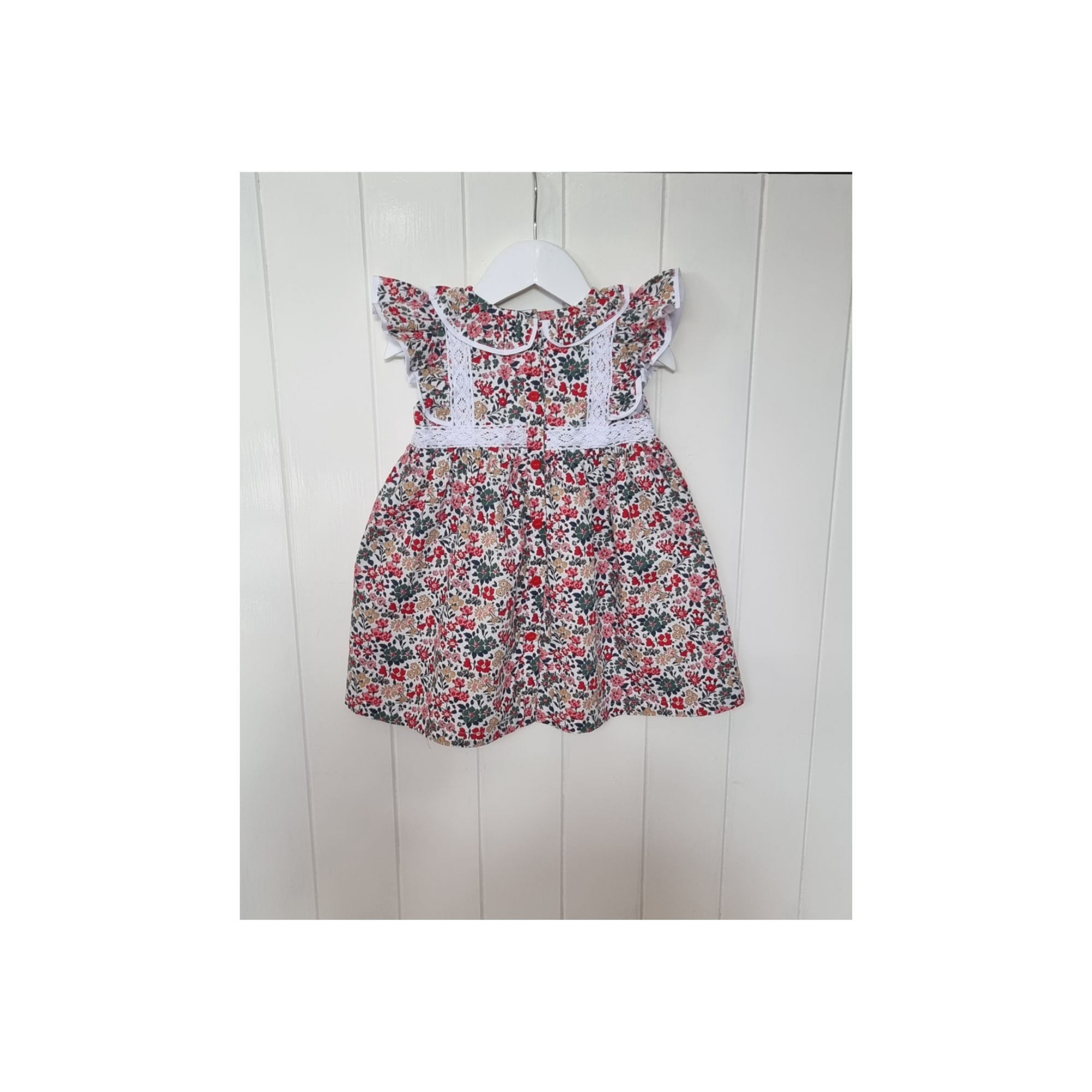 Smox Rox Ruby Dress - Pink and Holly Green Flowers