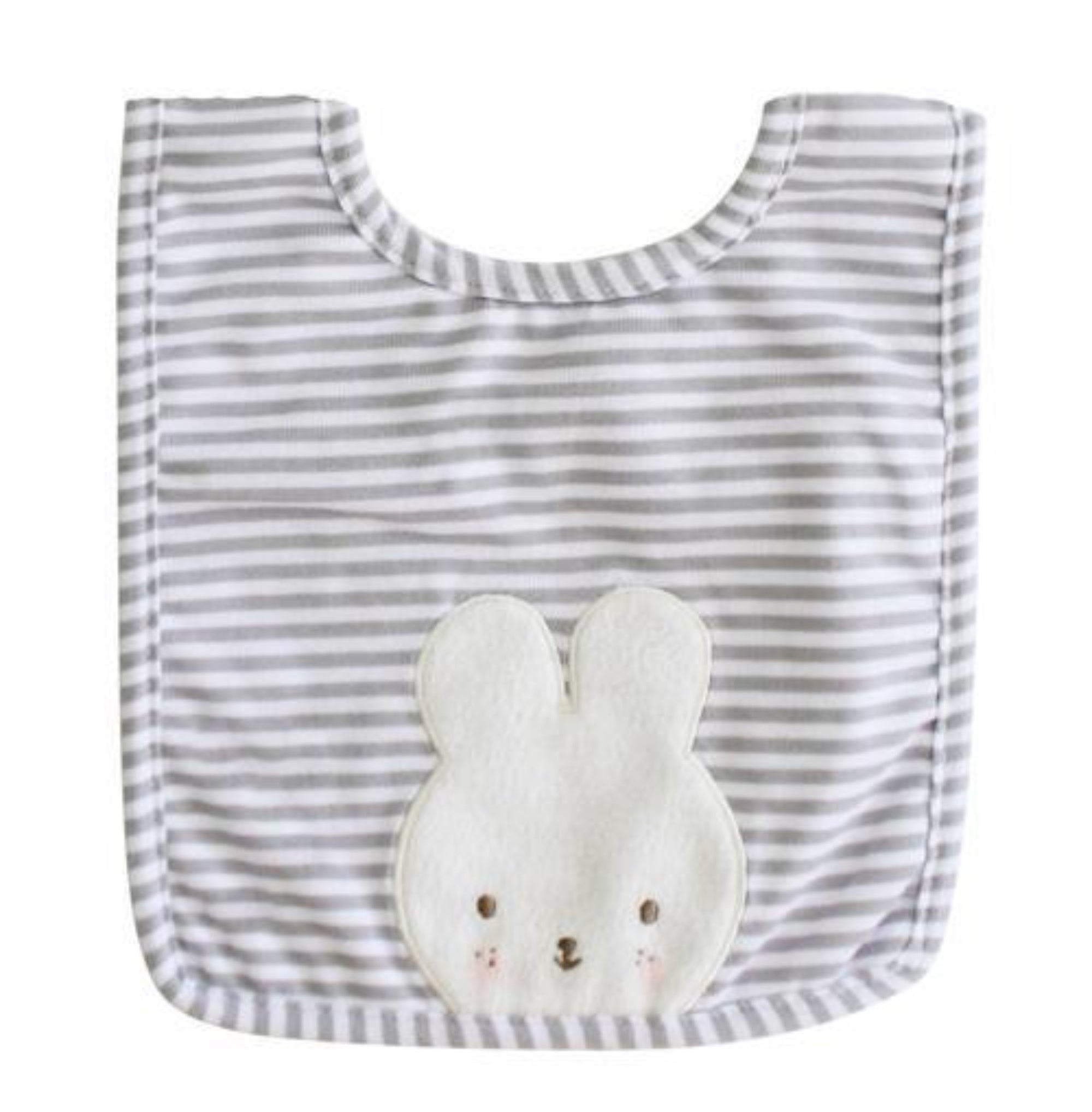Alimrose Designs Bib - Bunny Appliqué Grey - Bib - Alimrose