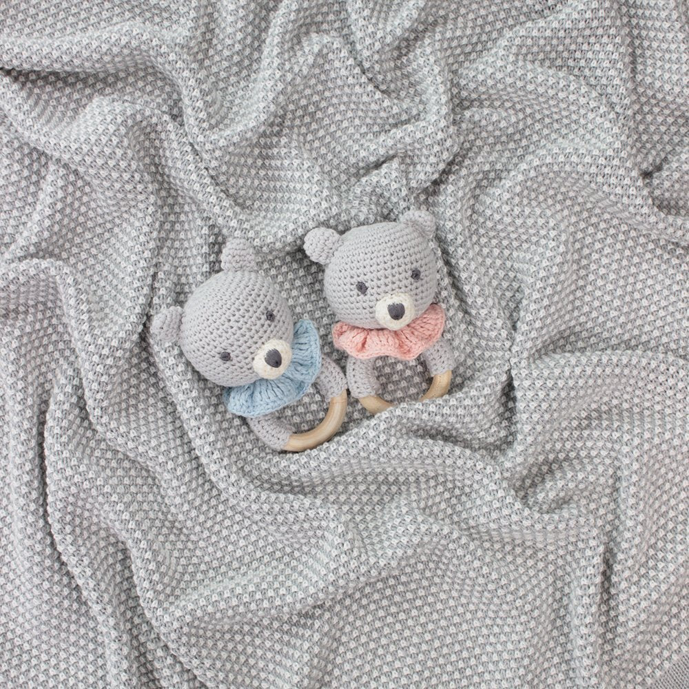 Dlux Crochet Teddy Teether - Pink