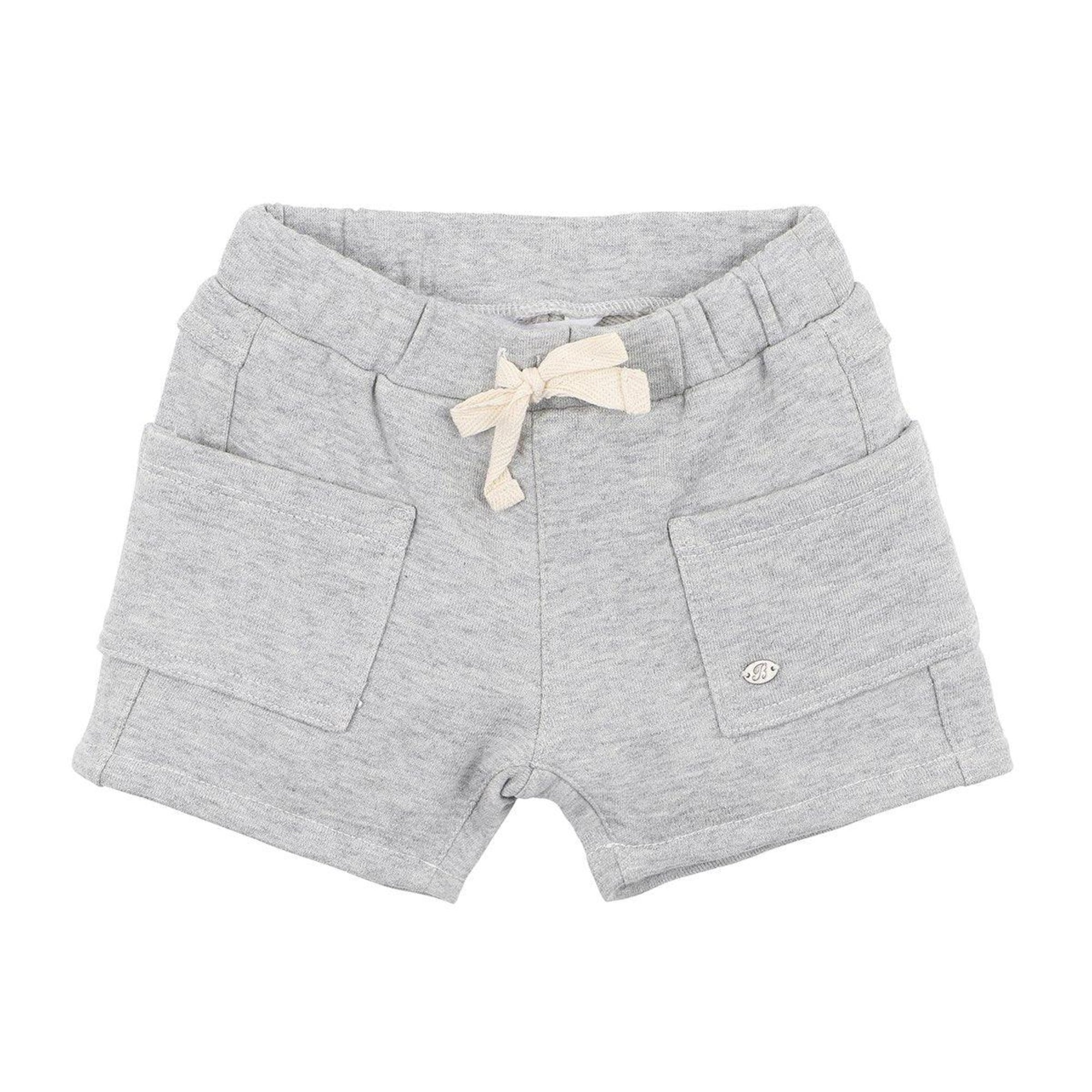 Cotton Terry Cargo Shorts - Grey - boys shorts - Bebe by Minihaha