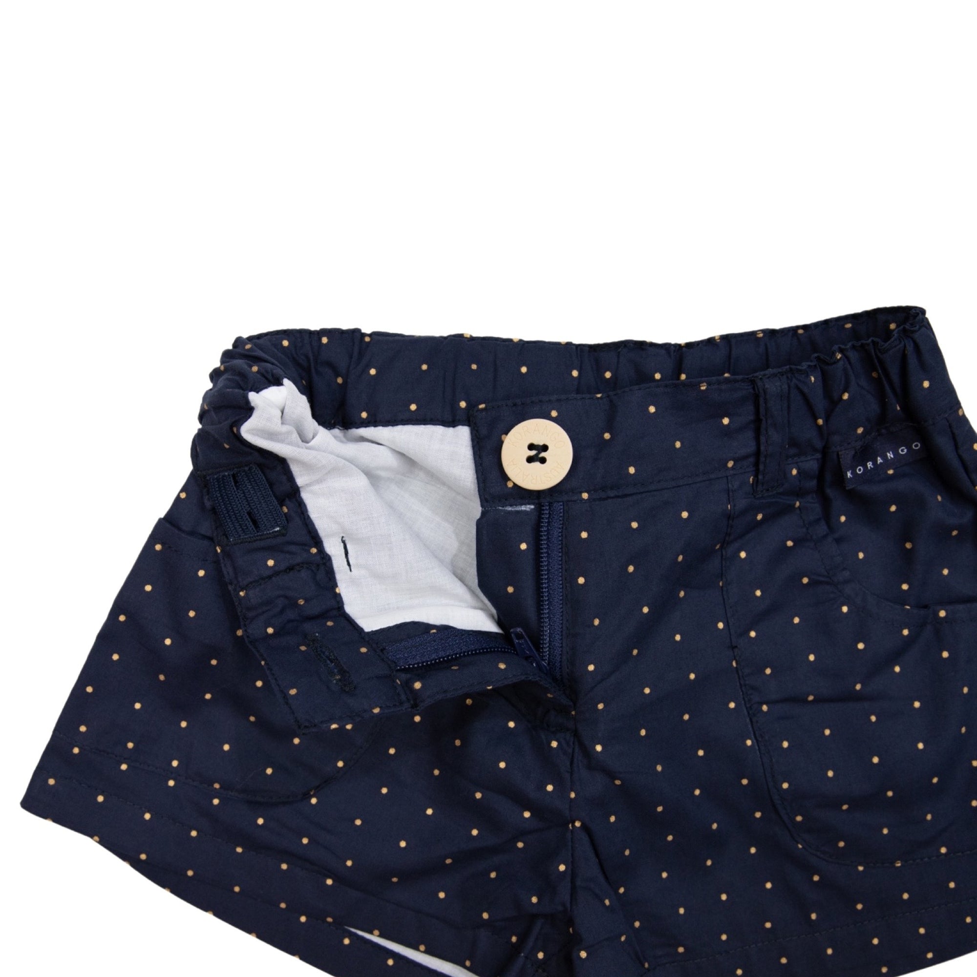 Korango Gold Spot Cotton Poplin Short - Navy