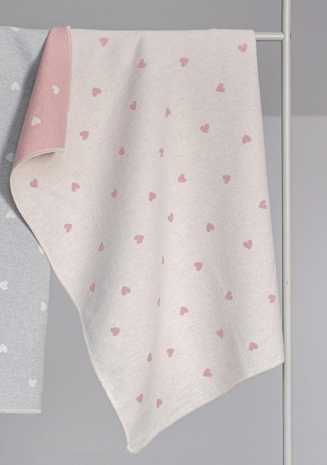 David Fussenegger Rose Hearts All Over Juwel Bassinet Blanket - Blanket - David Fussenegger