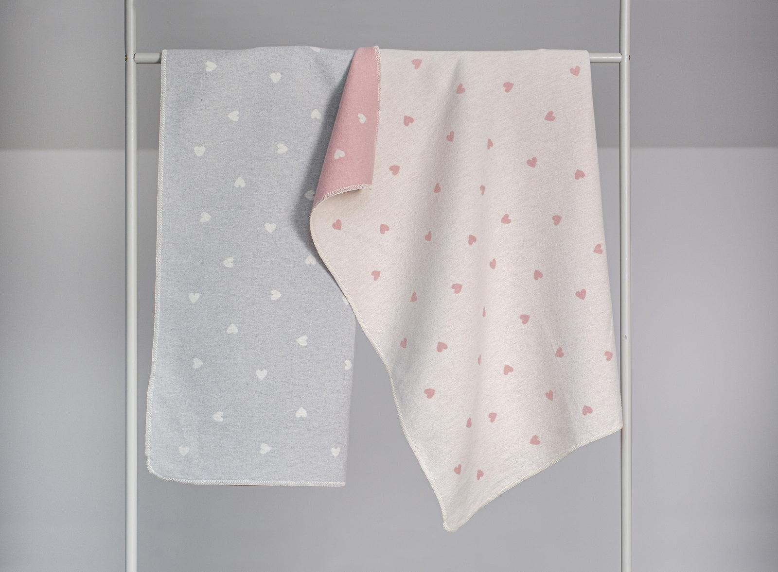 David Fussenegger Rose Hearts All Over Juwel Bassinet Blanket - Blanket - David Fussenegger