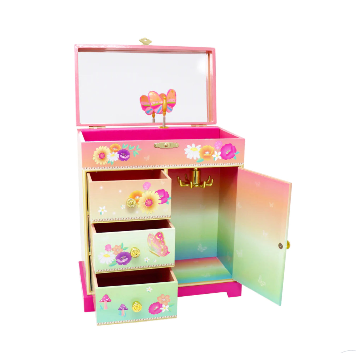 Rainbow Butterfly Large Music Box
