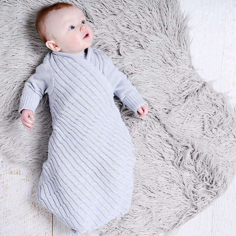 Jujo Shwrap All Over Cable - Pale Blue Melange - Baby Wrap - Jujo