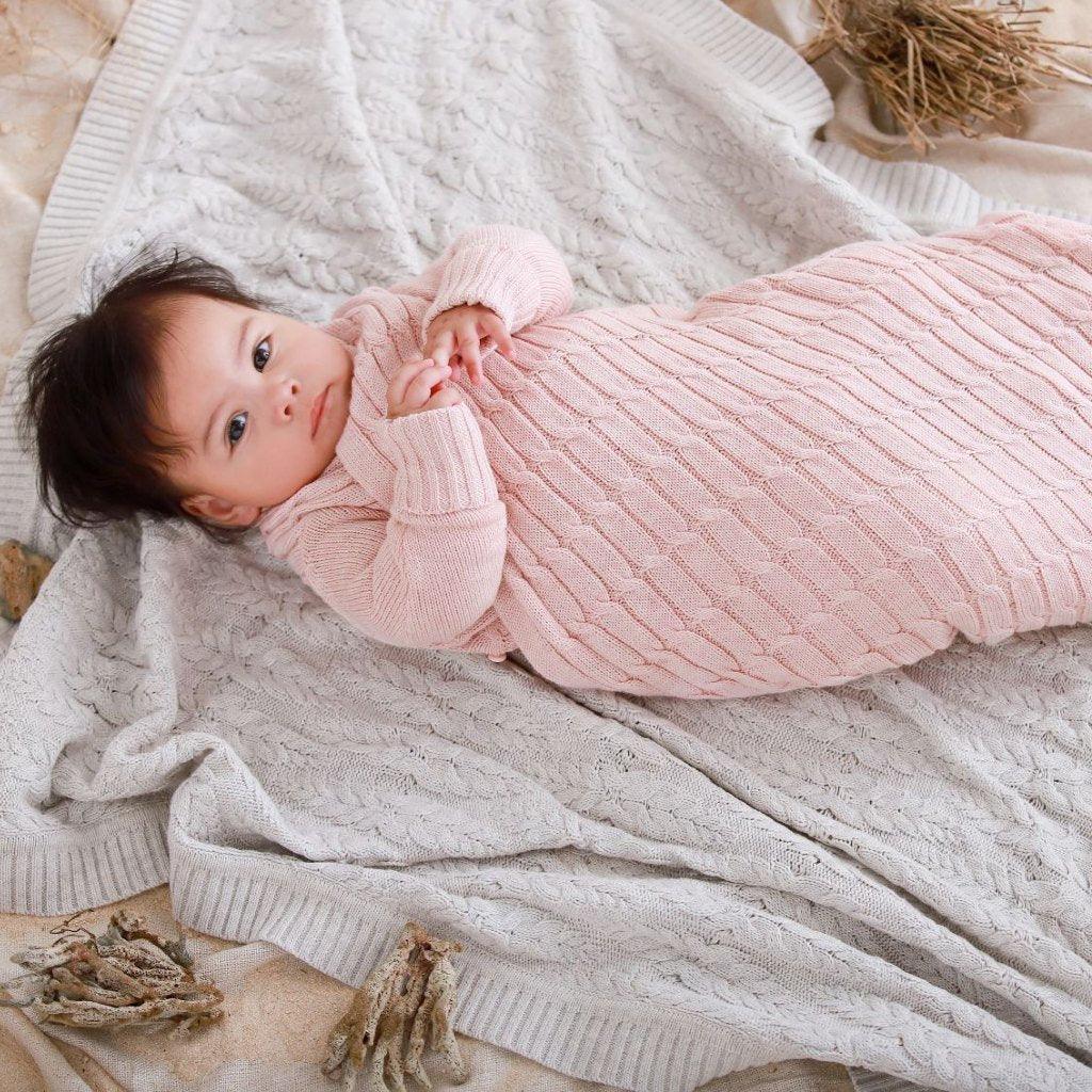 Jujo Shwrap All Over Cable - Pale Pink Melange - Baby Wrap - Jujo