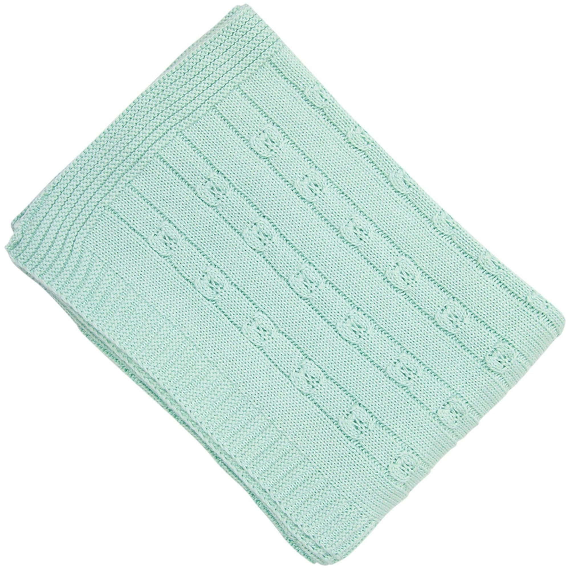 Korango Fine Cable Knit Blanket - Mint - Blanket - Korango
