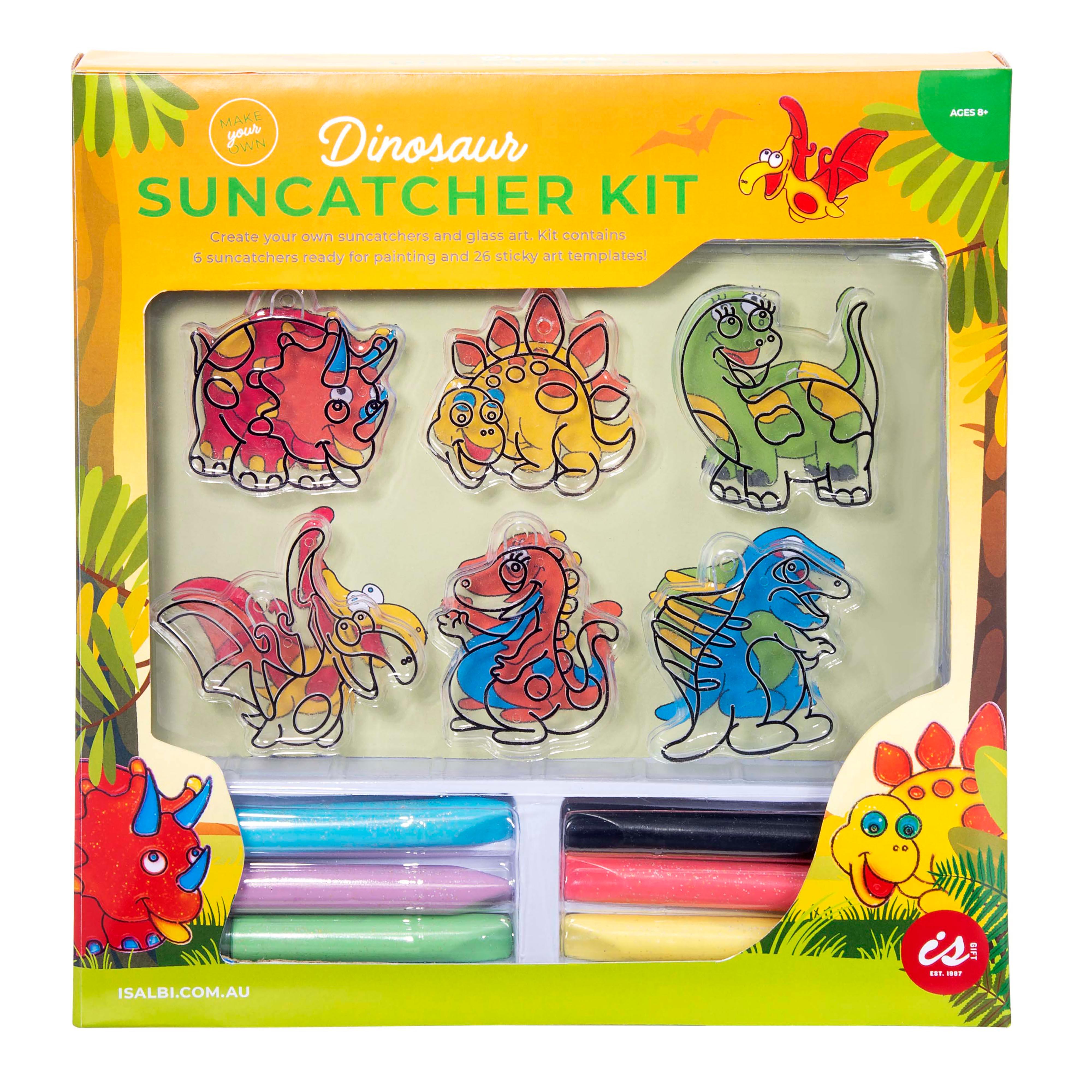Dinosaur Suncatcher Kit for Kids, Dinosaur Window Art Craft Kit for Boys  and