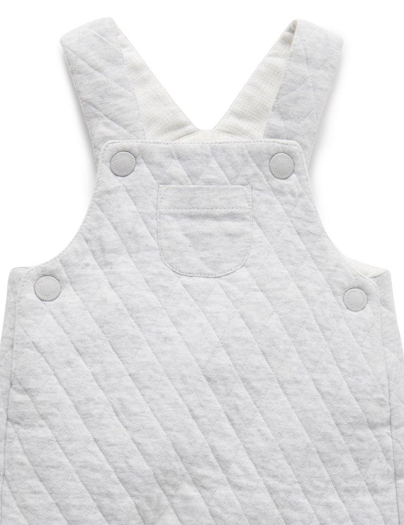 Purebaby Quilted Overall - Soft Grey Melange - Baby Overall - Purebaby