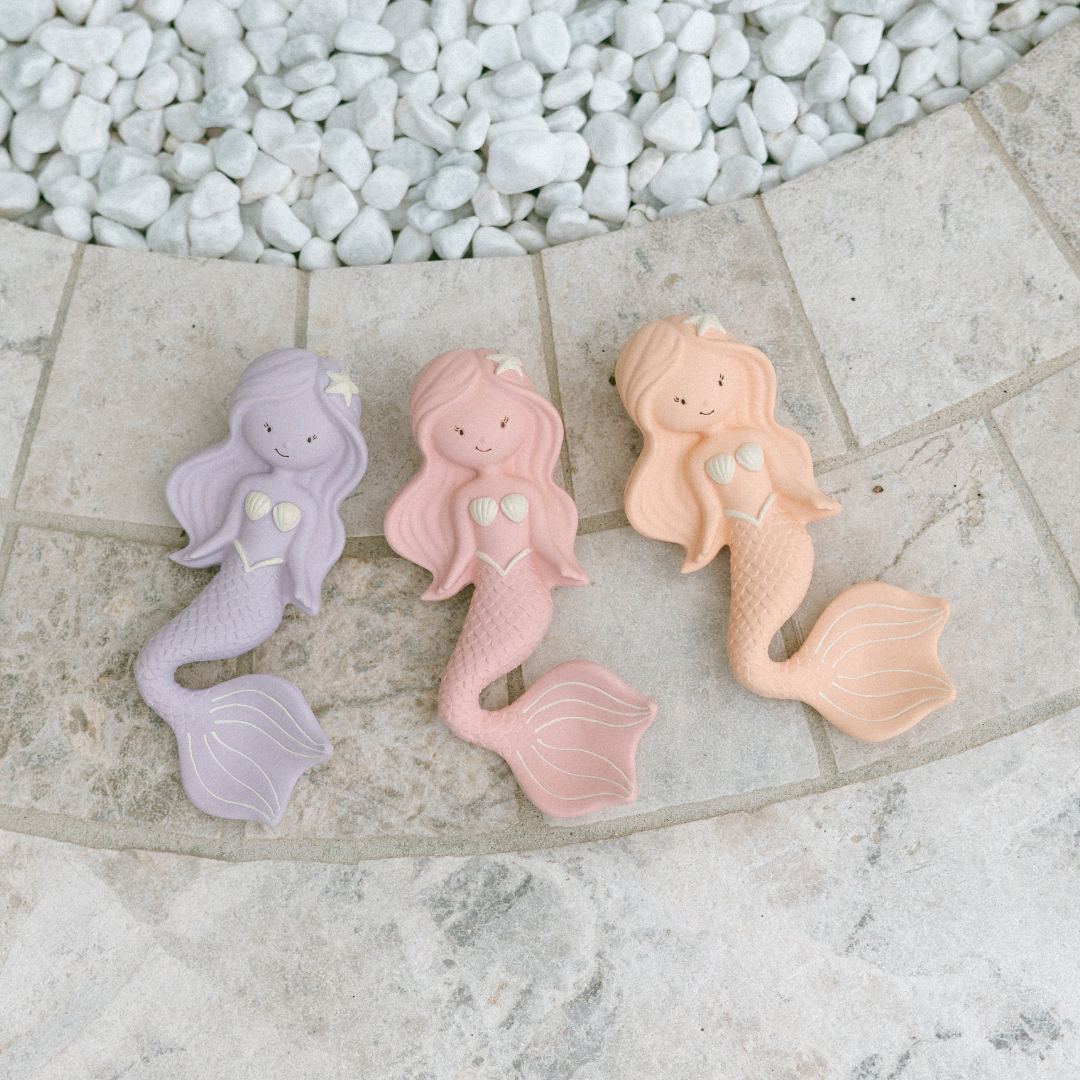 Maeve the Mermaid Natural Rubber Teether: Berry