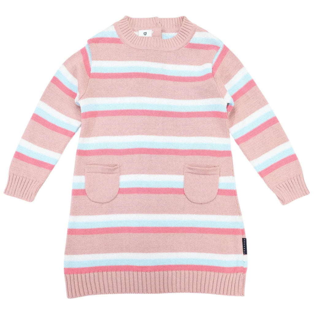 Korango Striped Knit Dress Dusty Pink